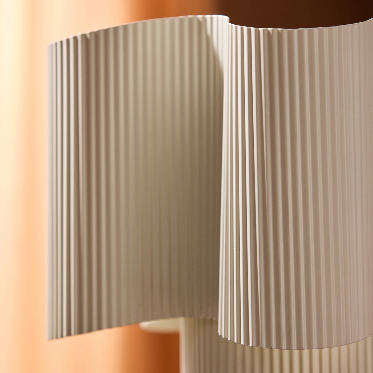 MADE.COM Sydney Table Lamp in Cream Fluted Metal with Frosted Glass Diffuser