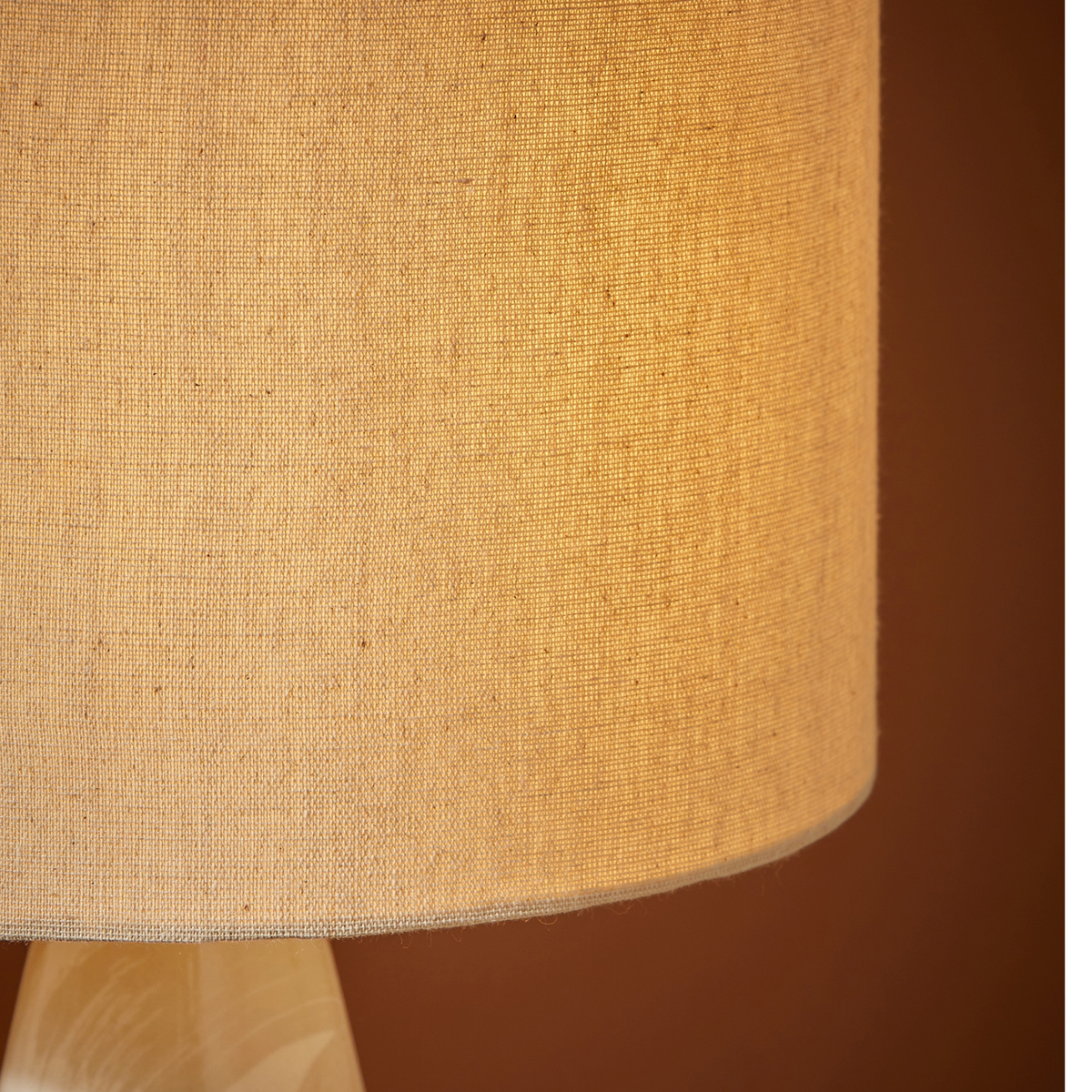 MADE.COM Vince Ceramic Table Lamp in Cream with Linen Shade