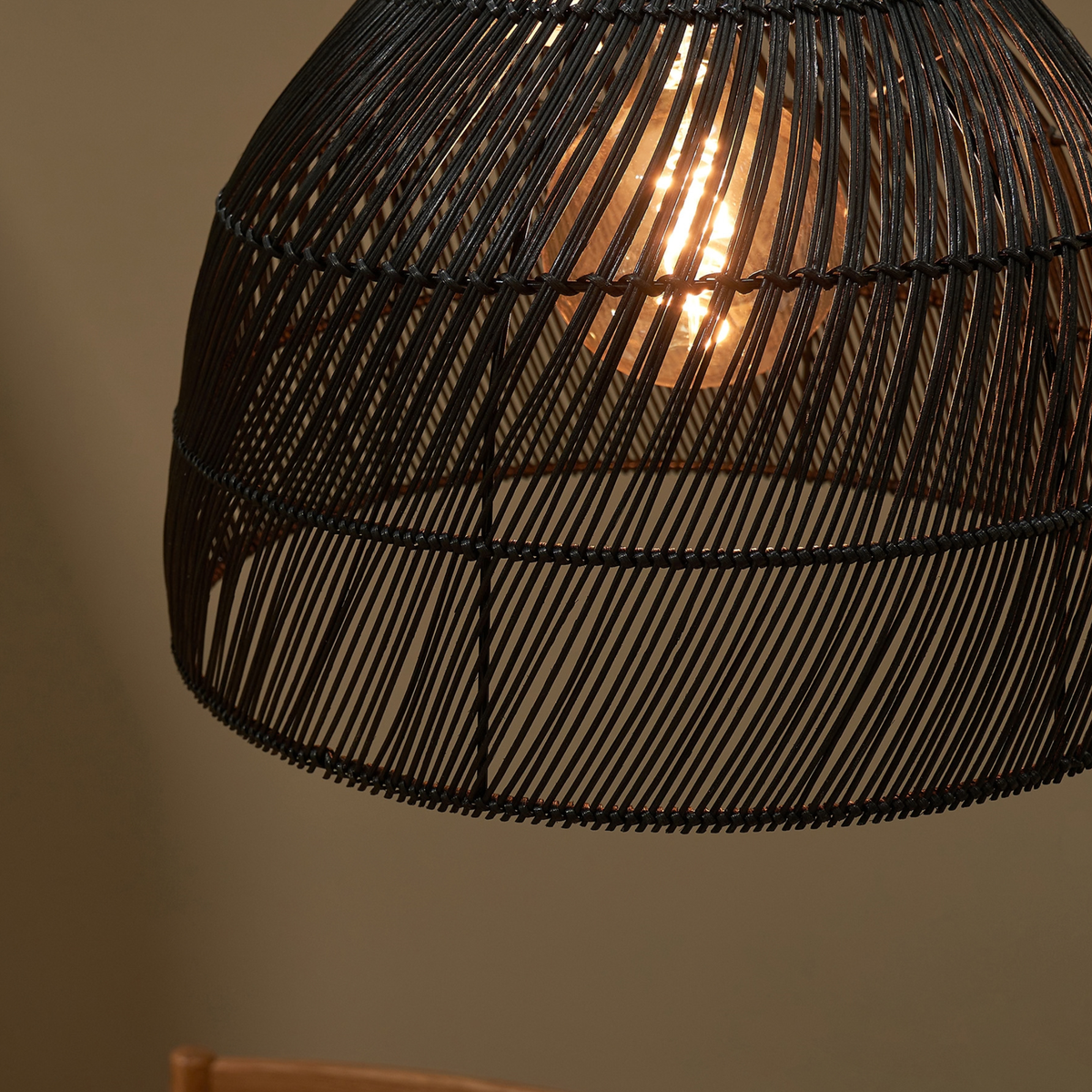 MADE.COM Java Small Lamp Shade in Black Rattan