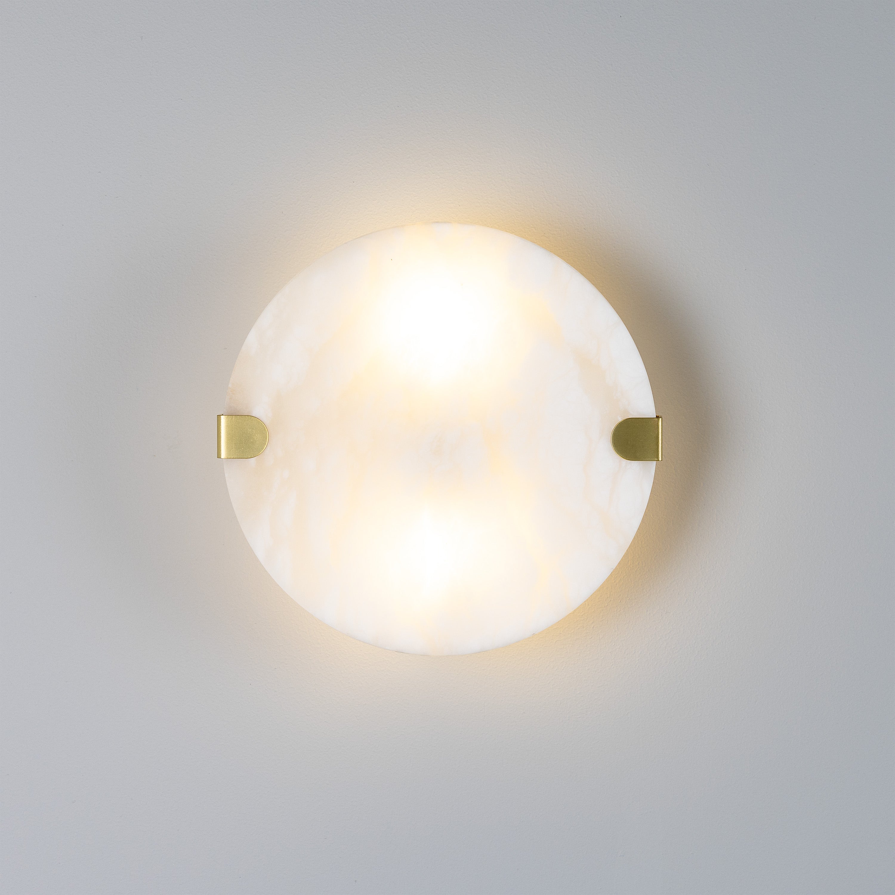 Mullan Dundee Circular Alabaster Wall Light with Finish Options