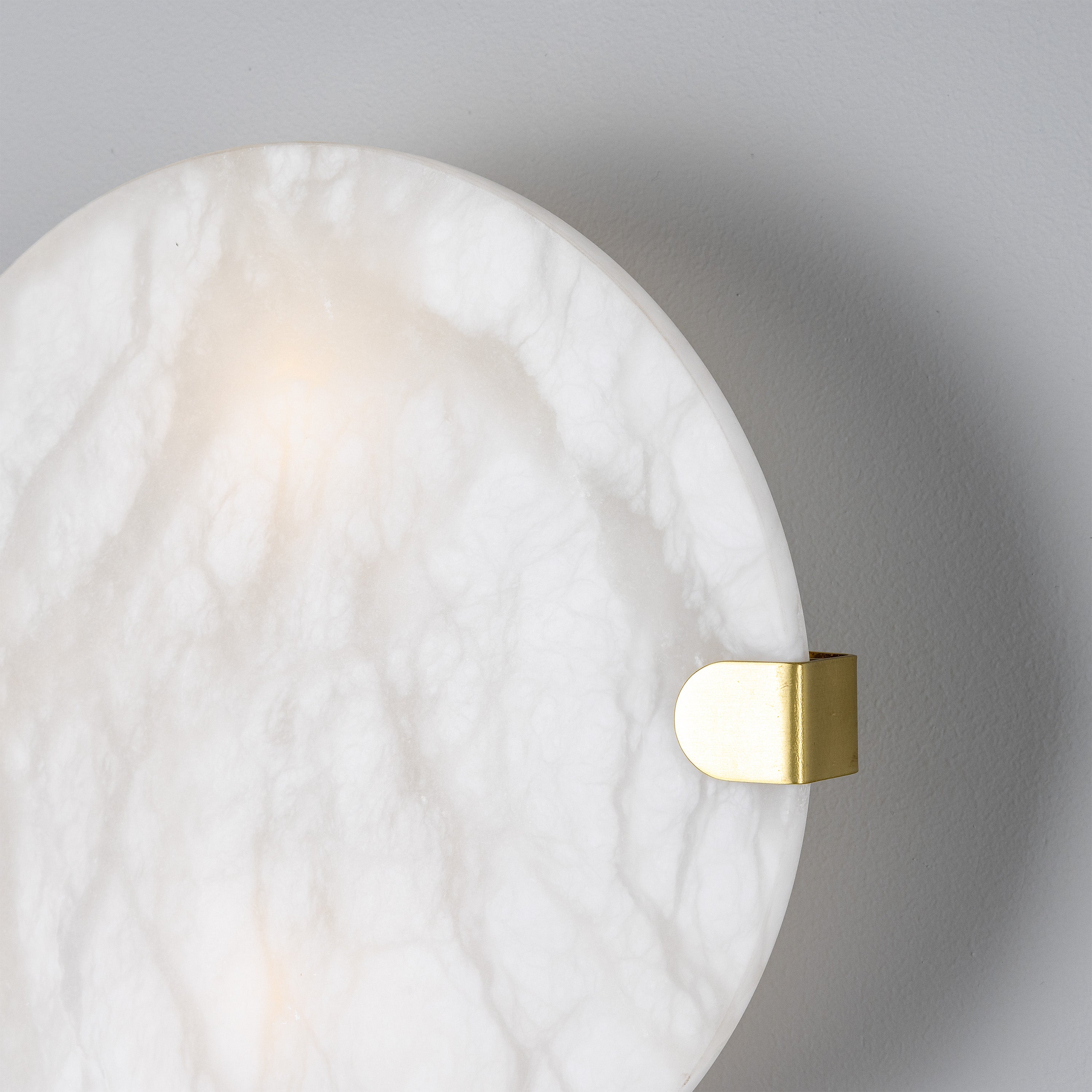 Mullan Dundee Circular Alabaster Wall Light with Finish Options
