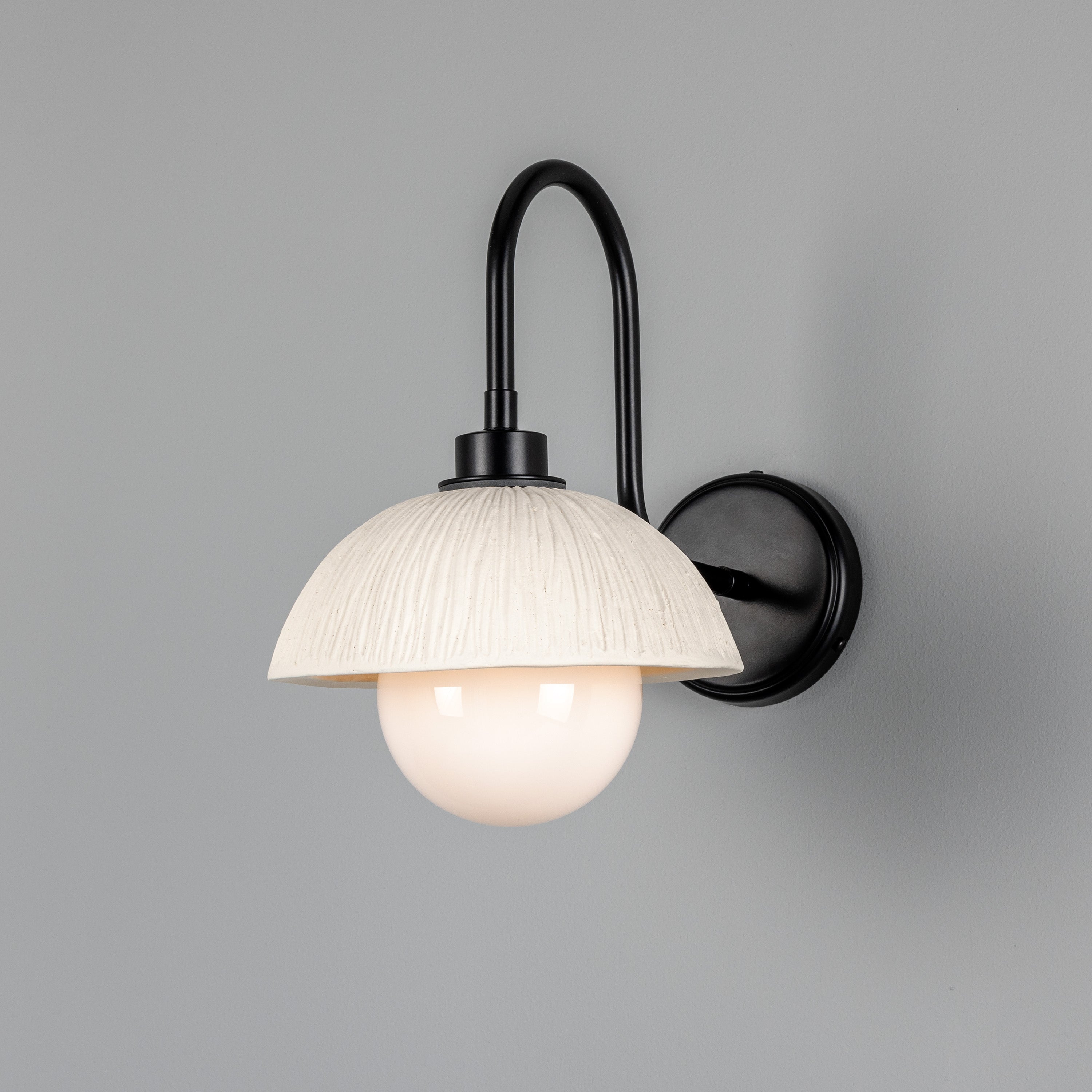 Mullan Kauri IP44 Wall Light - White Striped with Finish Options