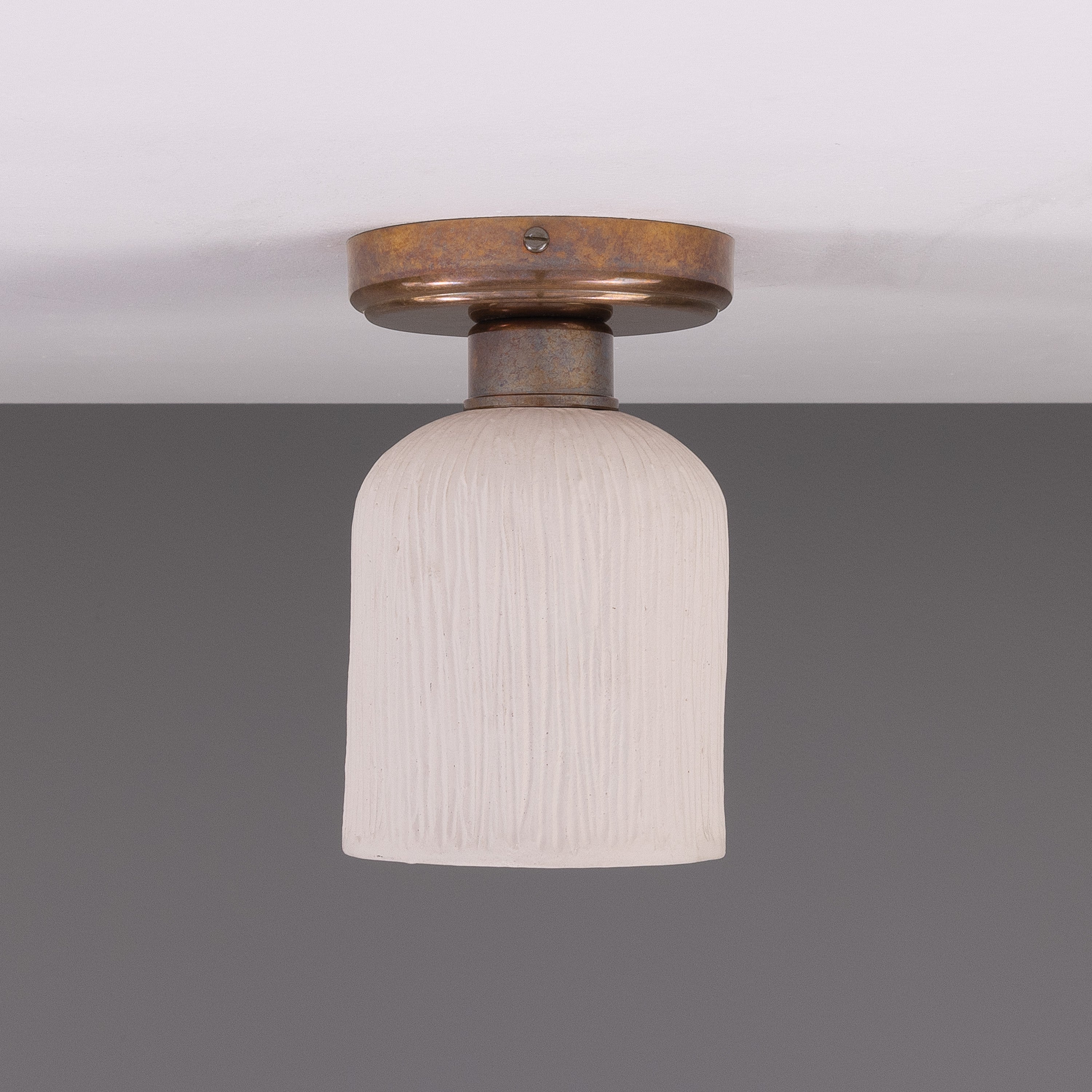 Mullan Osier Ceiling Light - Matte White Striped with Finish Options