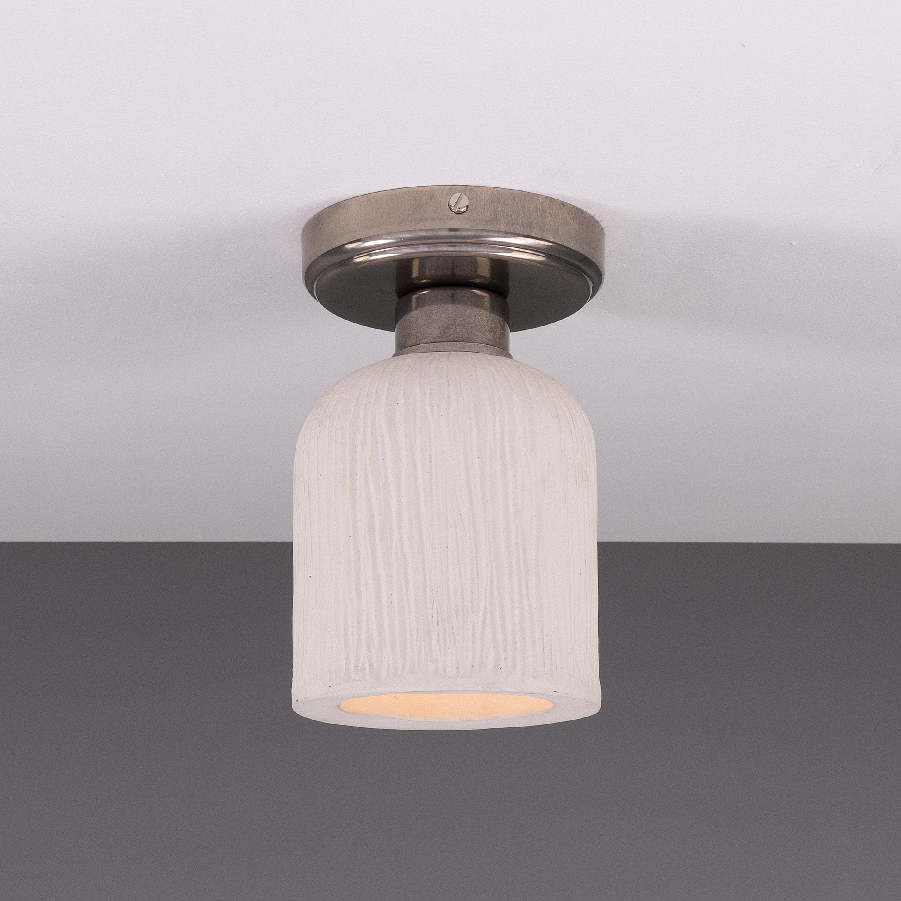 Mullan Osier Ceiling Light - Matte White Striped with Finish Options