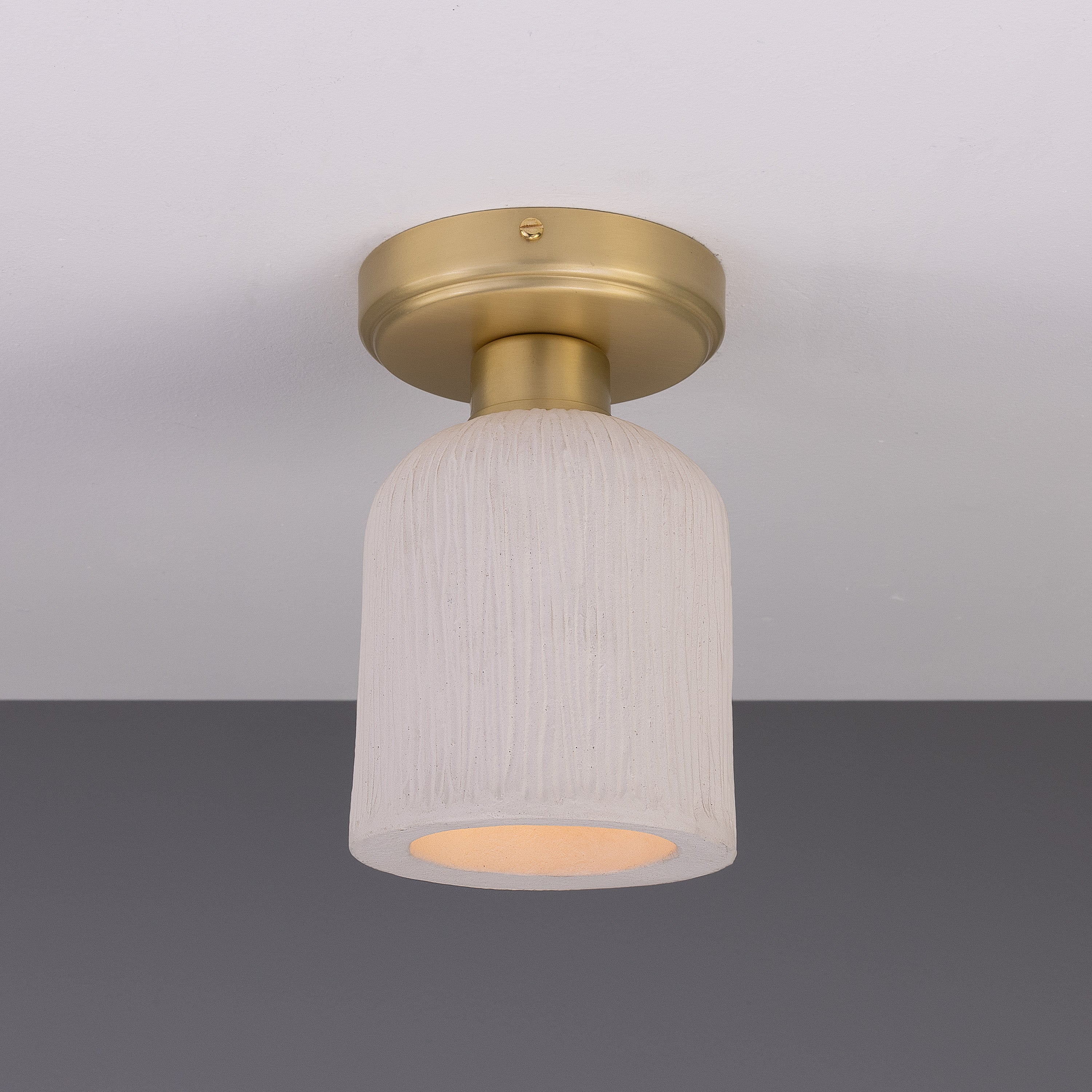 Mullan Osier Ceiling Light - Matte White Striped with Finish Options