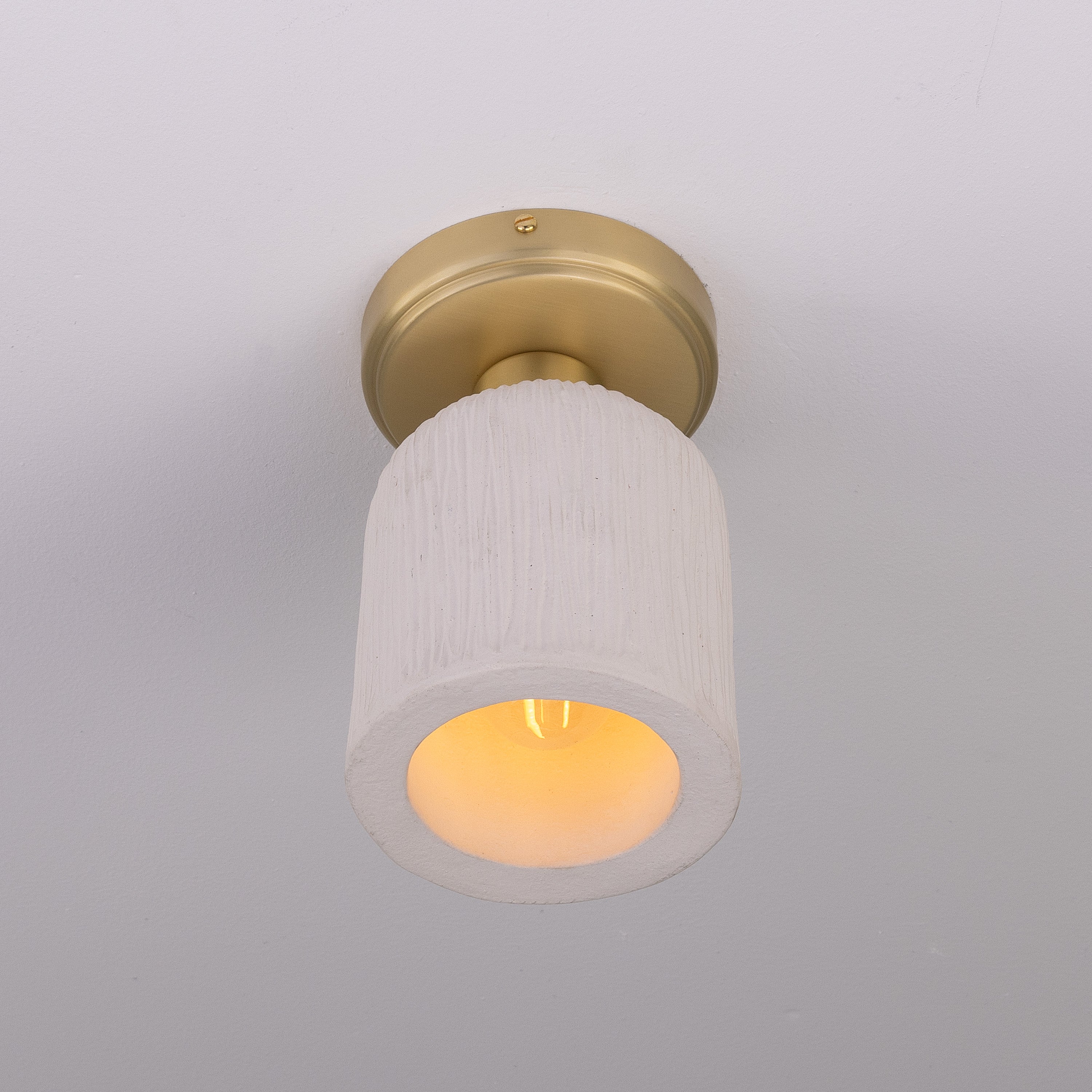Mullan Osier Ceiling Light - Matte White Striped with Finish Options