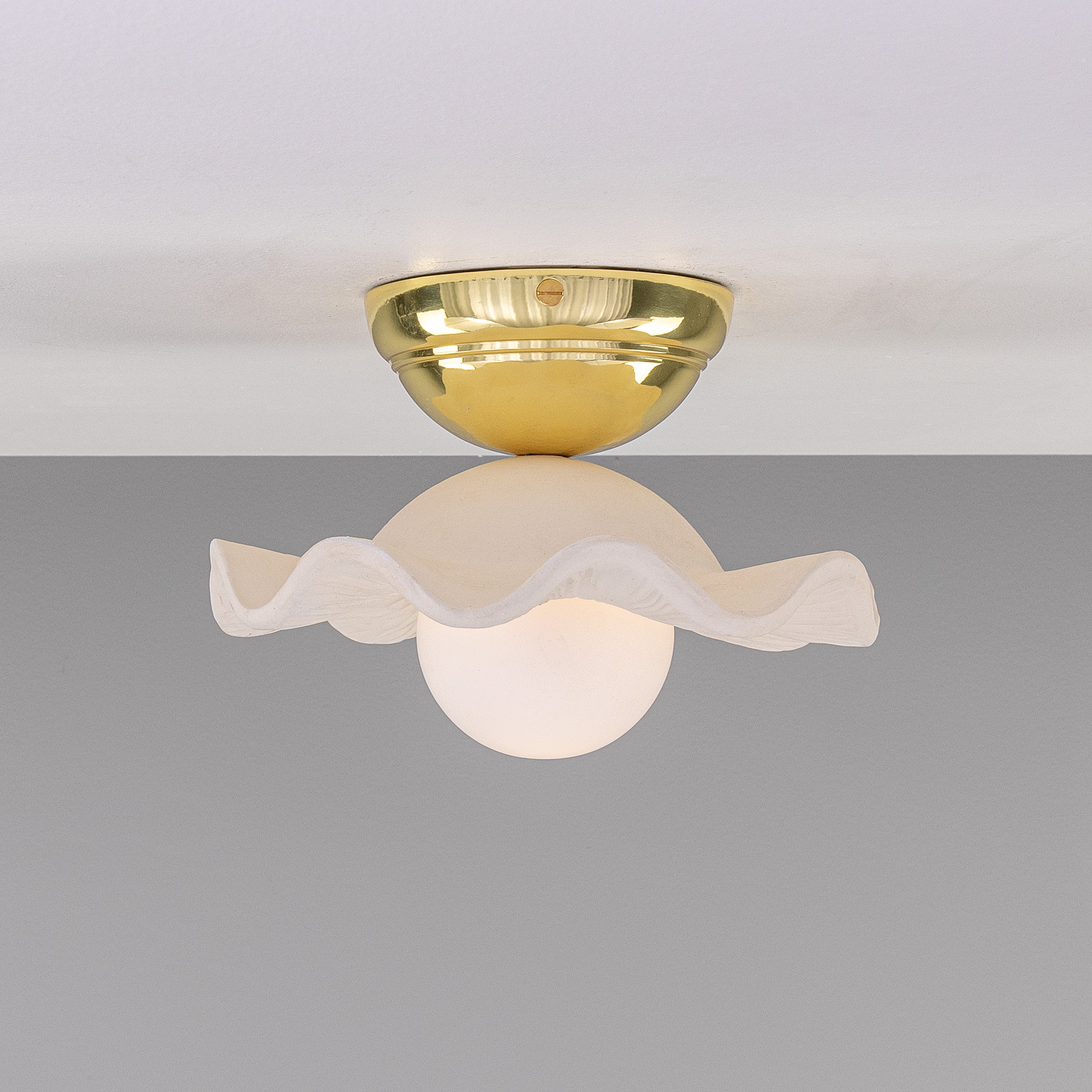 Mullan Rivale Ceiling Light - Matte White Striped with Finish Options
