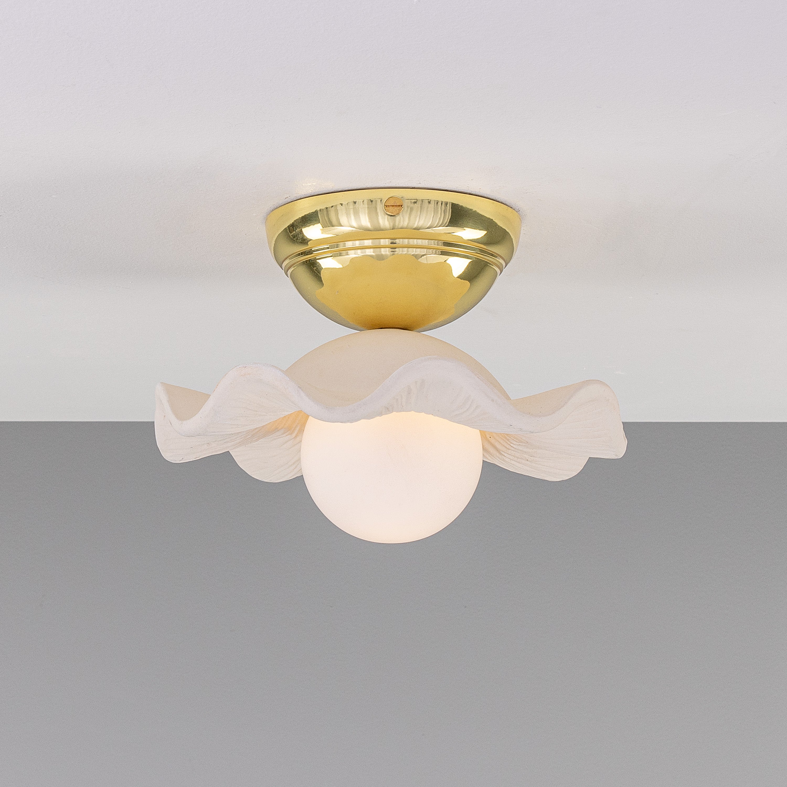 Mullan Rivale Ceiling Light - Matte White Striped with Finish Options