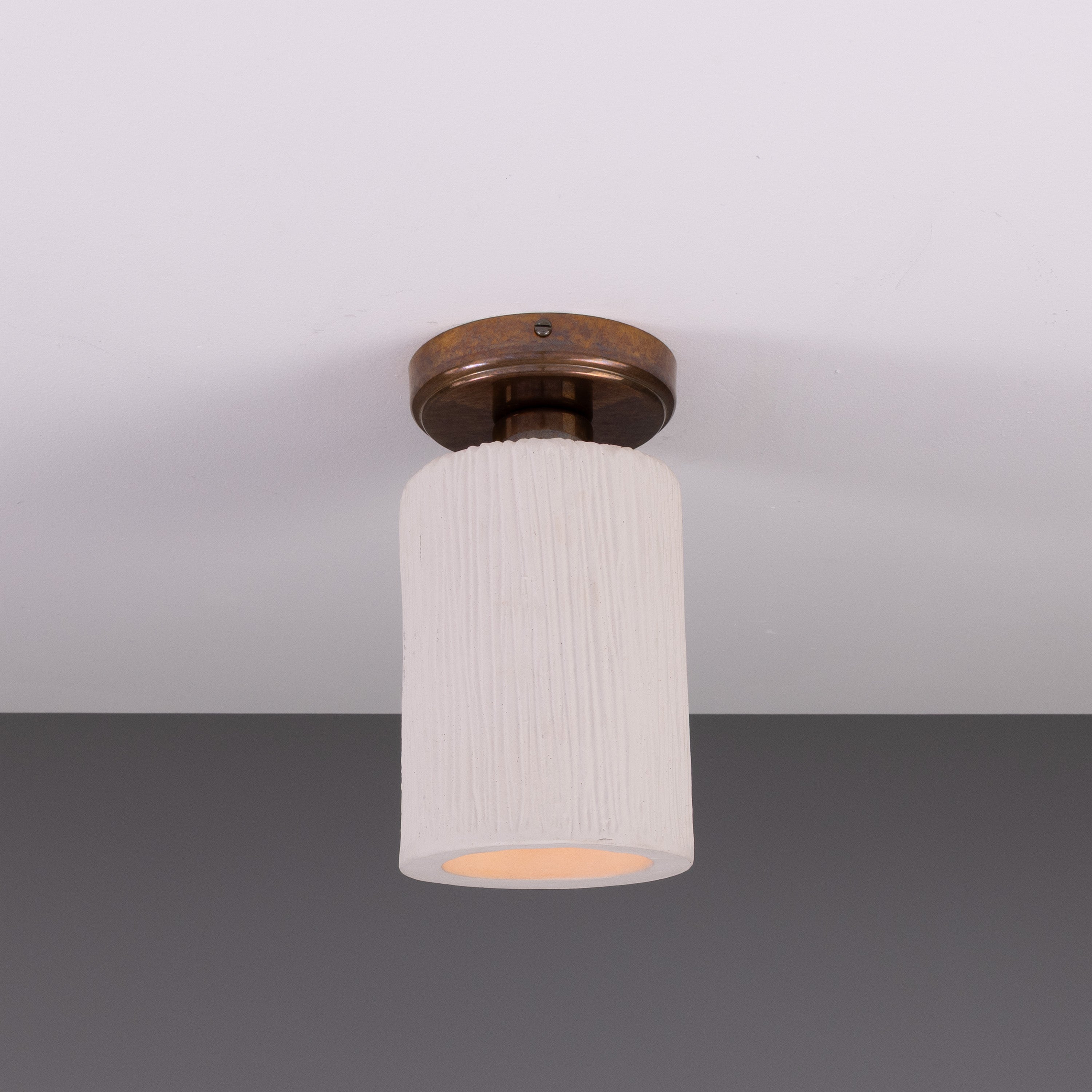 Mullan Senna Ceiling Light - Matte White Striped with Finish Options