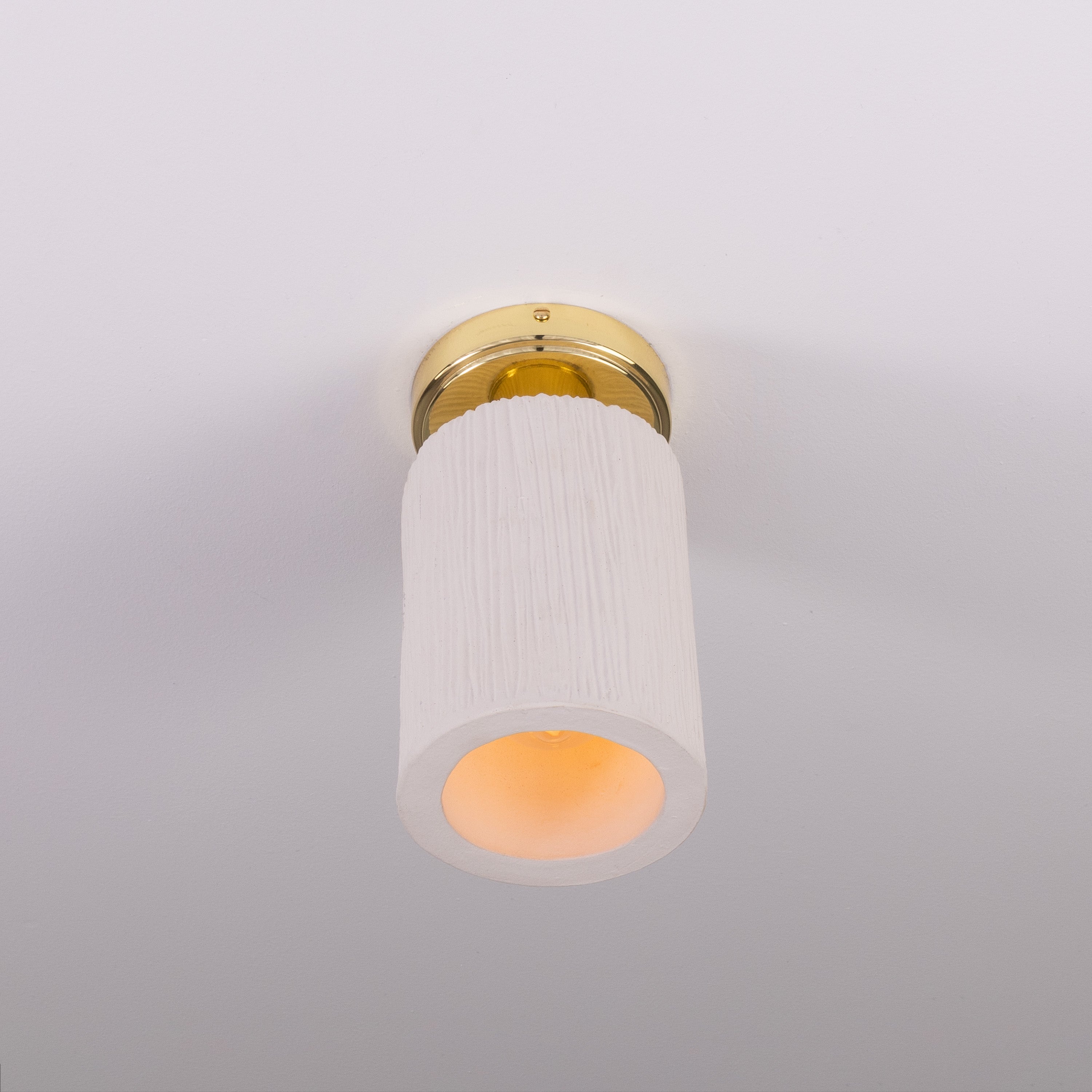 Mullan Senna Ceiling Light - Matte White Striped with Finish Options
