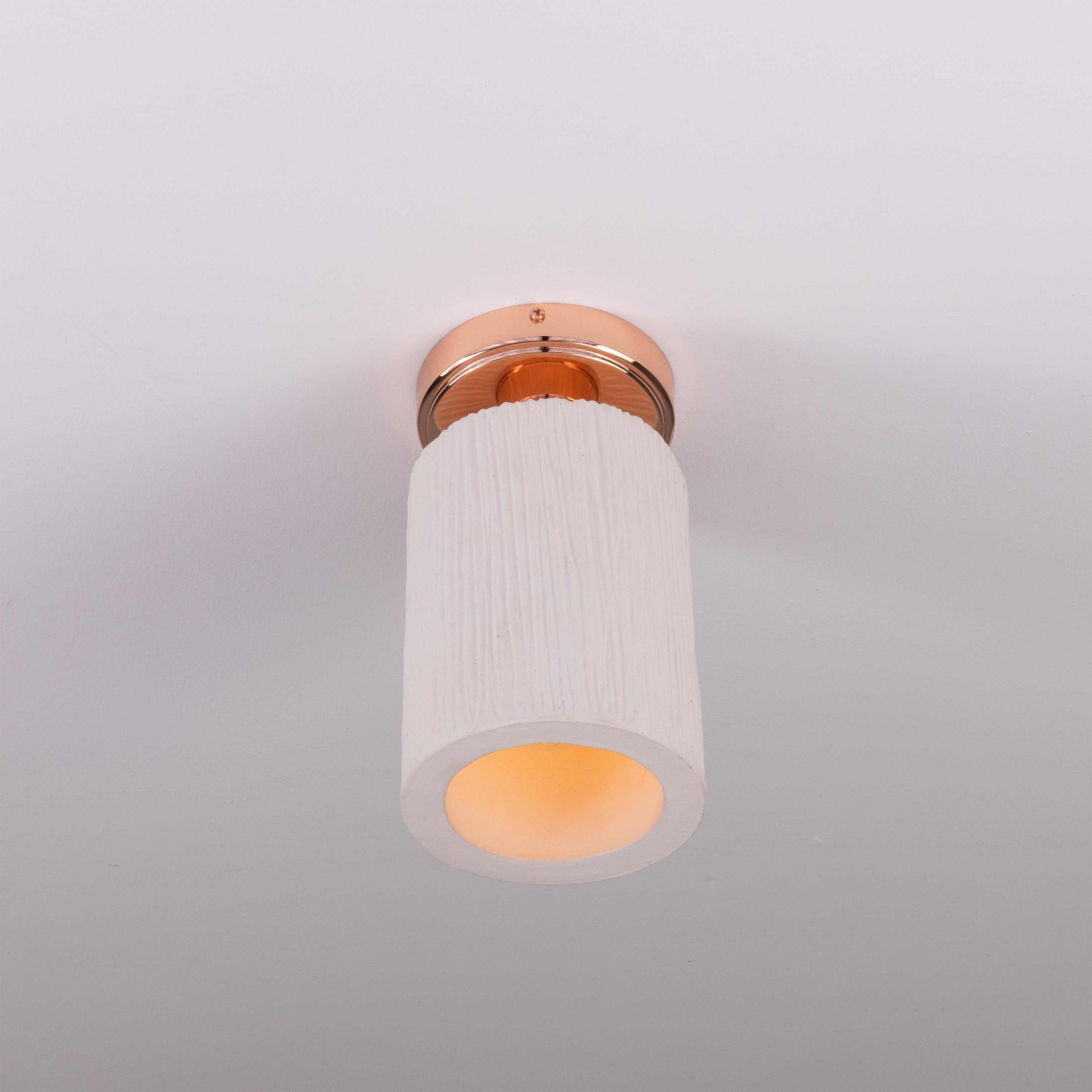 Mullan Senna Ceiling Light - Matte White Striped with Finish Options