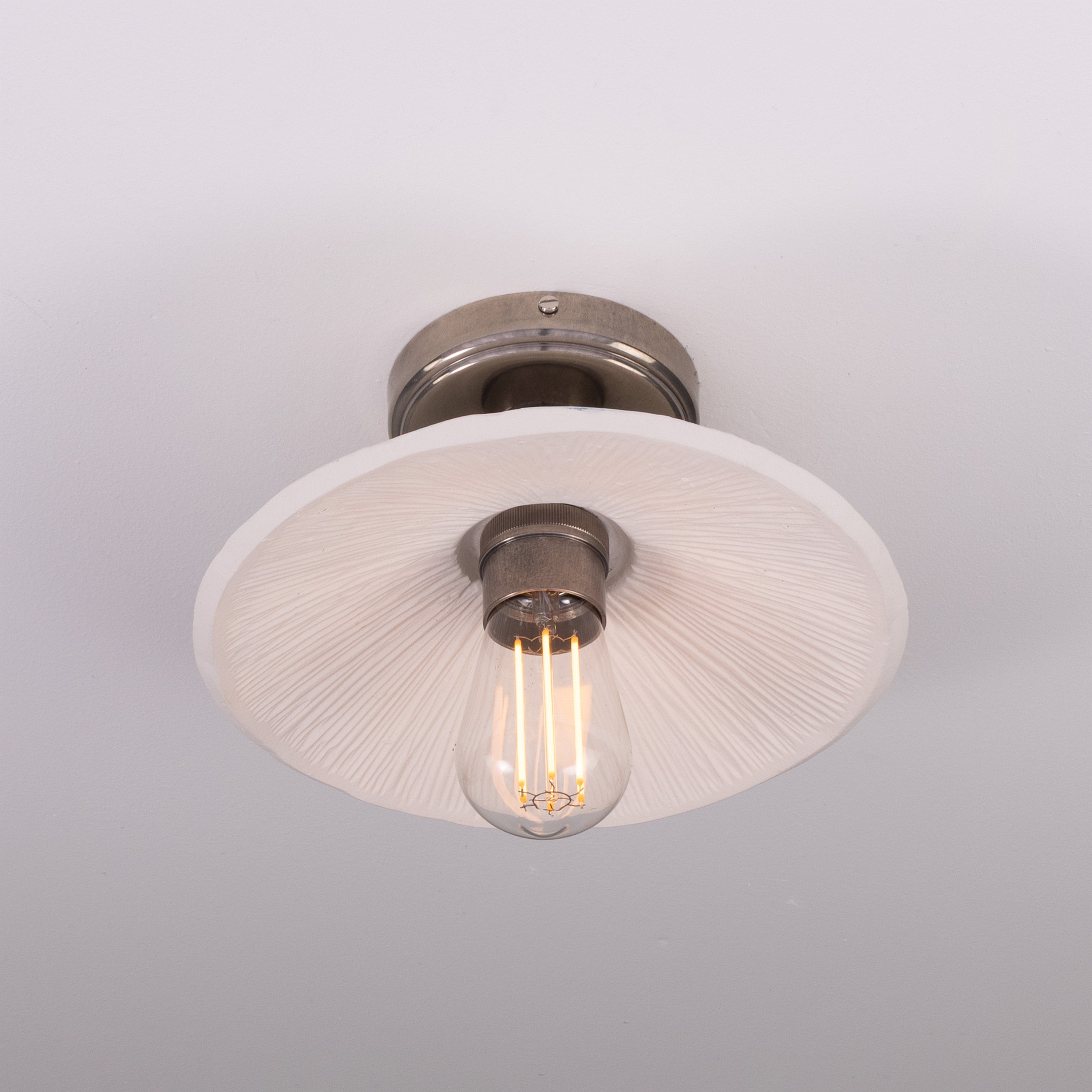Mullan Pyrus Ceiling Light - Matte White Striped with Finish Options