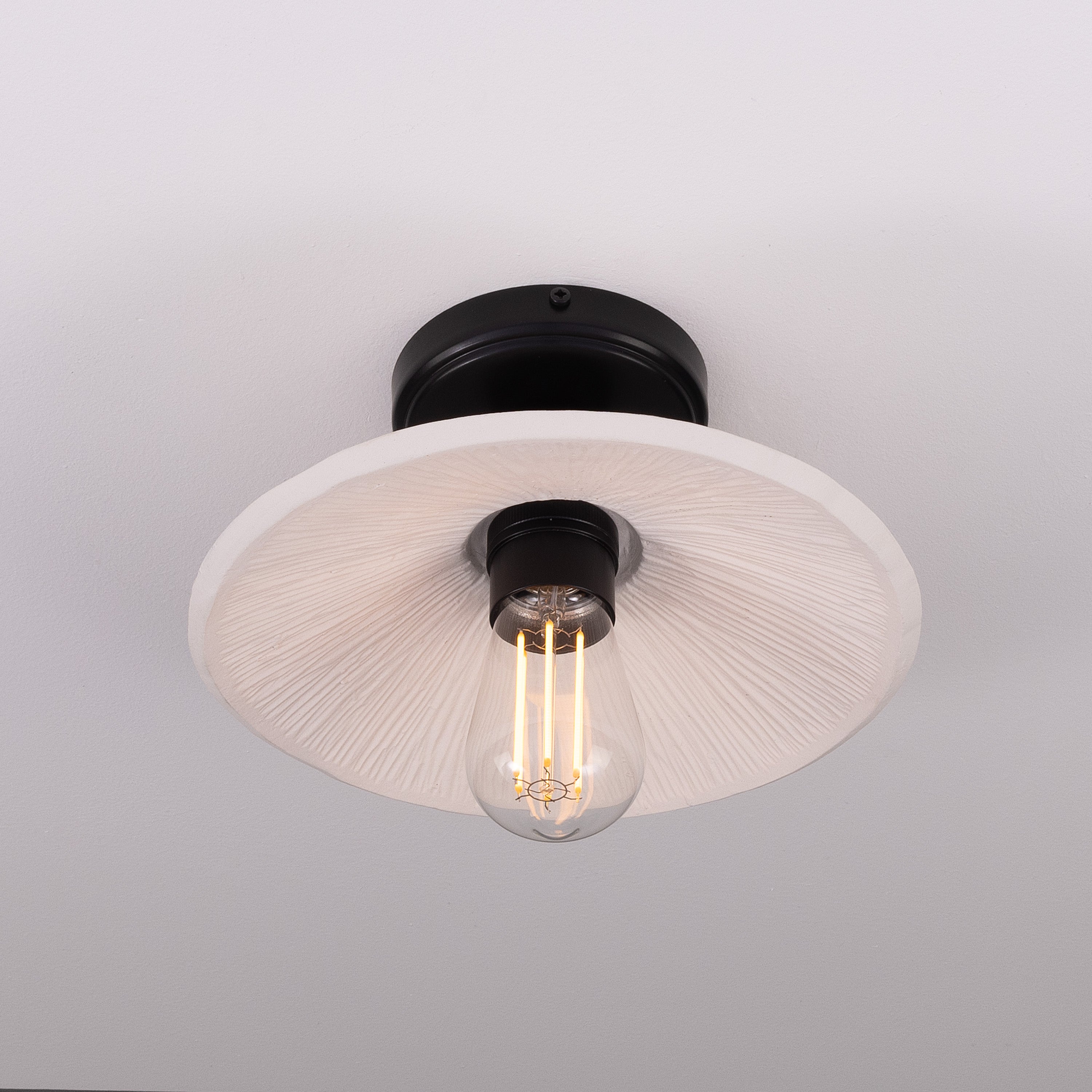 Mullan Pyrus Ceiling Light - Matte White Striped with Finish Options