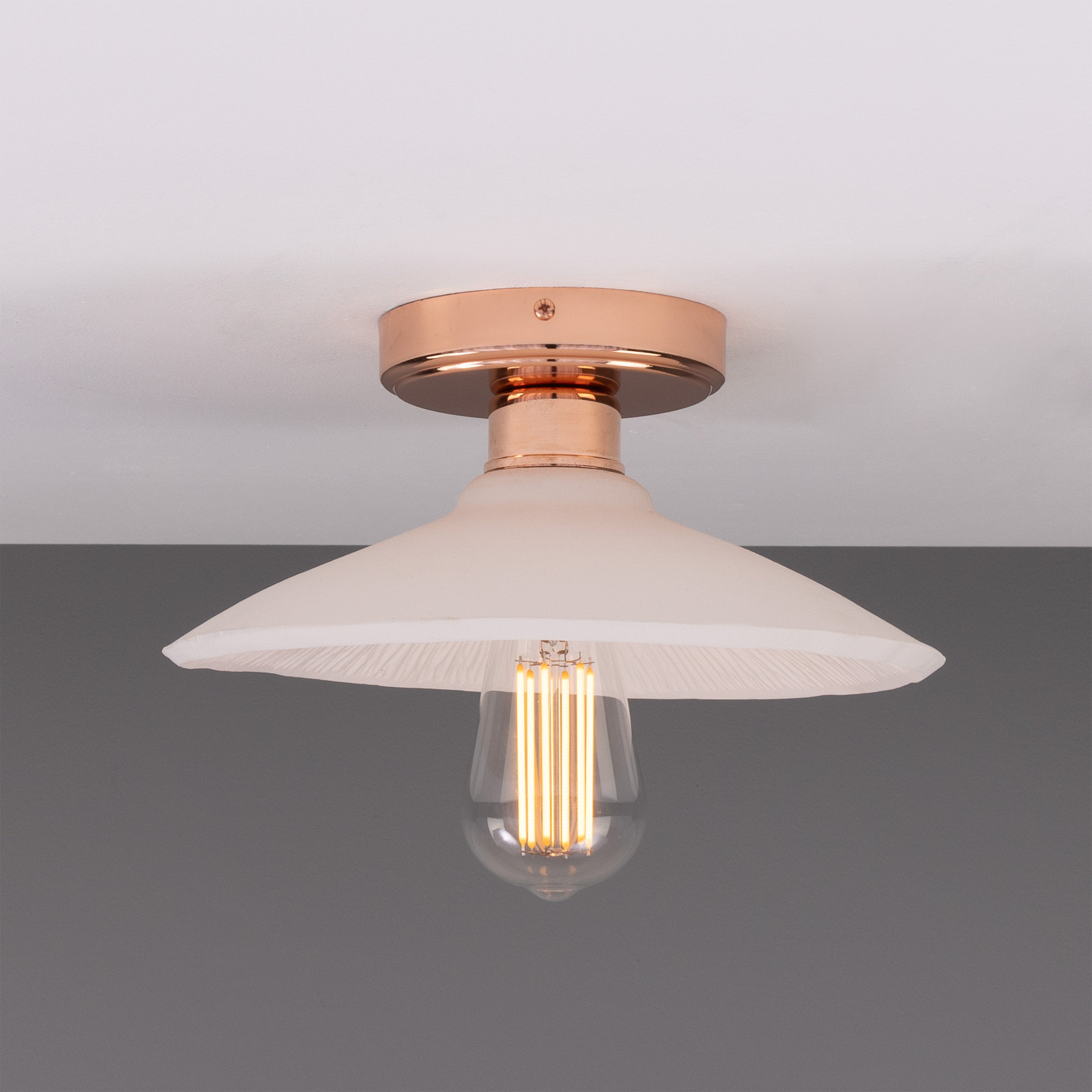 Mullan Pyrus Ceiling Light - Matte White Striped with Finish Options
