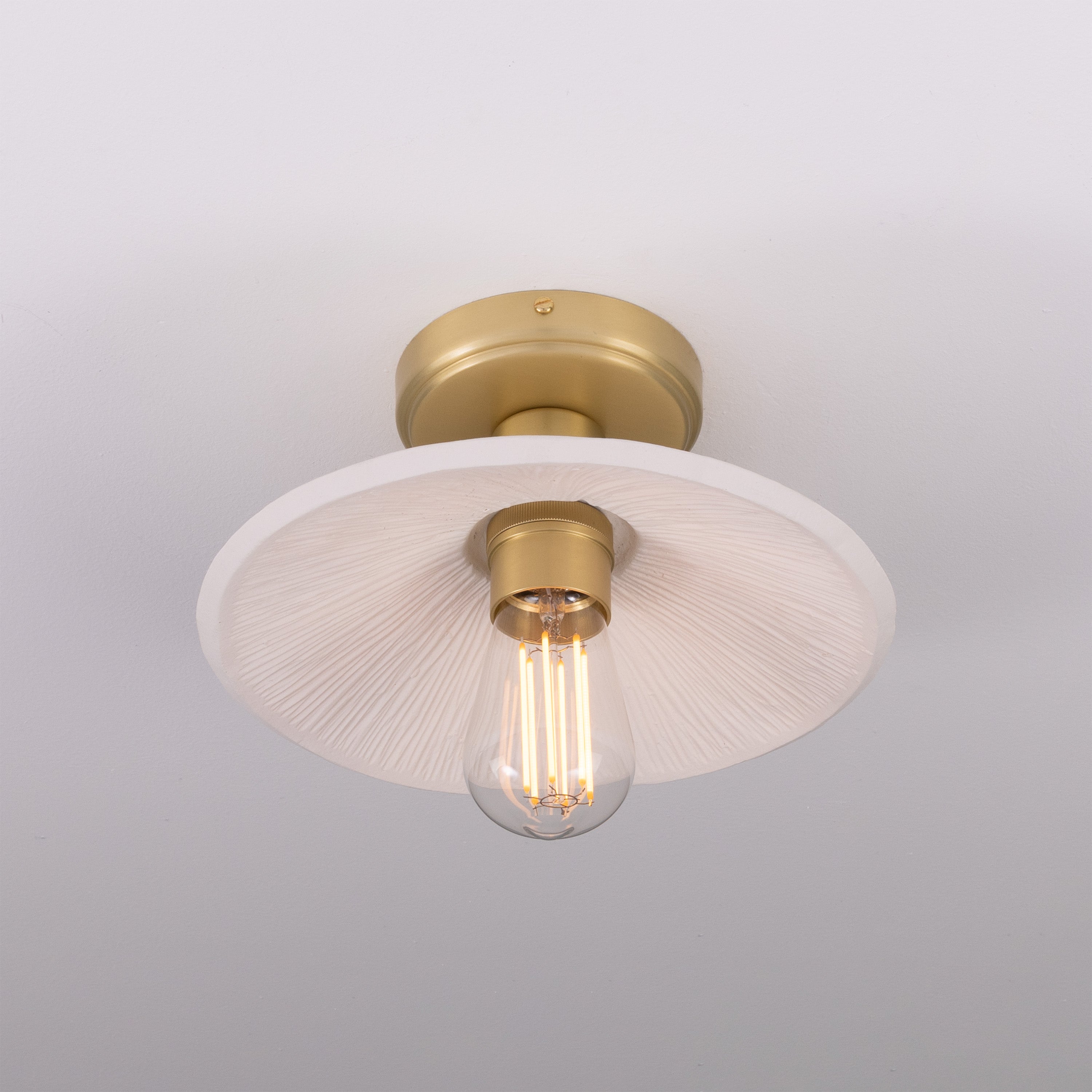 Mullan Pyrus Ceiling Light - Matte White Striped with Finish Options