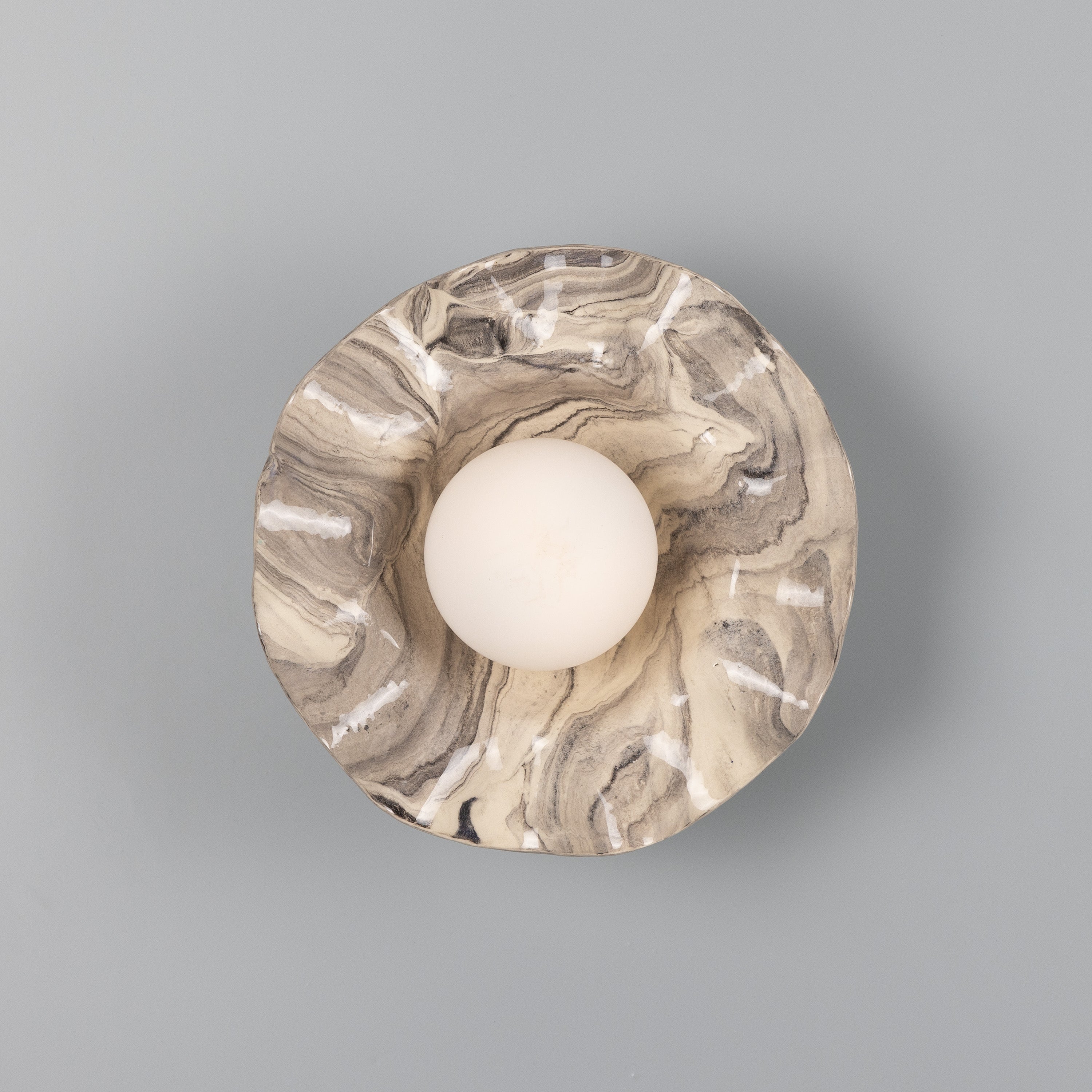 Mullan Rivale Wall Light with Wavy Marbled Ceramic Shade - with Finish Options