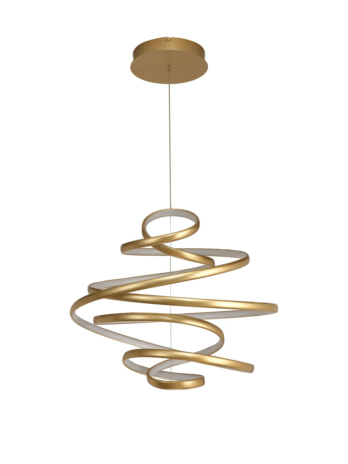 Fabula Bluebell Triac Dimmable Looped Spiral Pendant Light – 55 cm – Champagne Gold