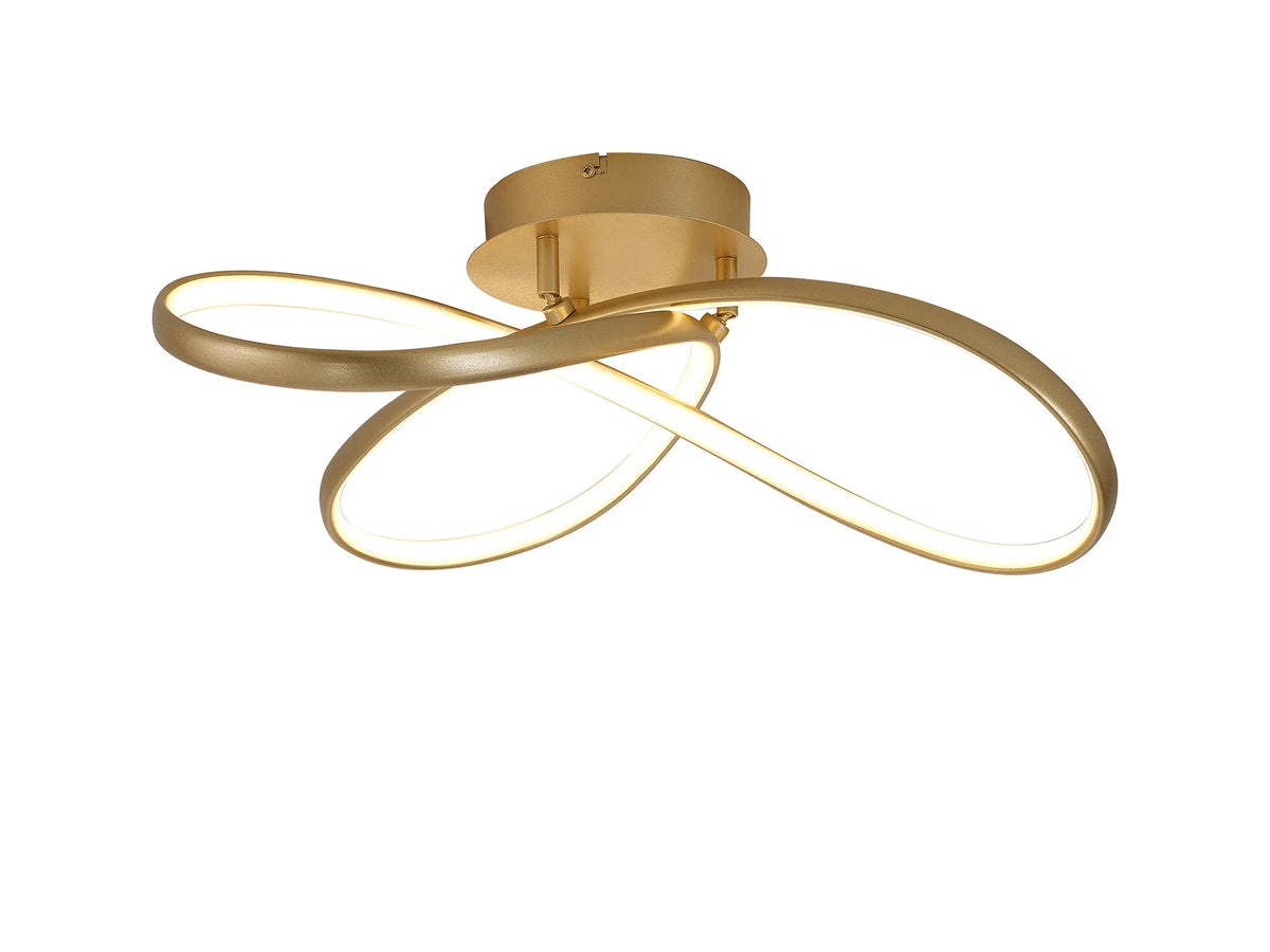 Fabula Bluebell Triac Dimmable Looped Flush Ceiling Light – 60 cm – Champagne Gold 60 cm