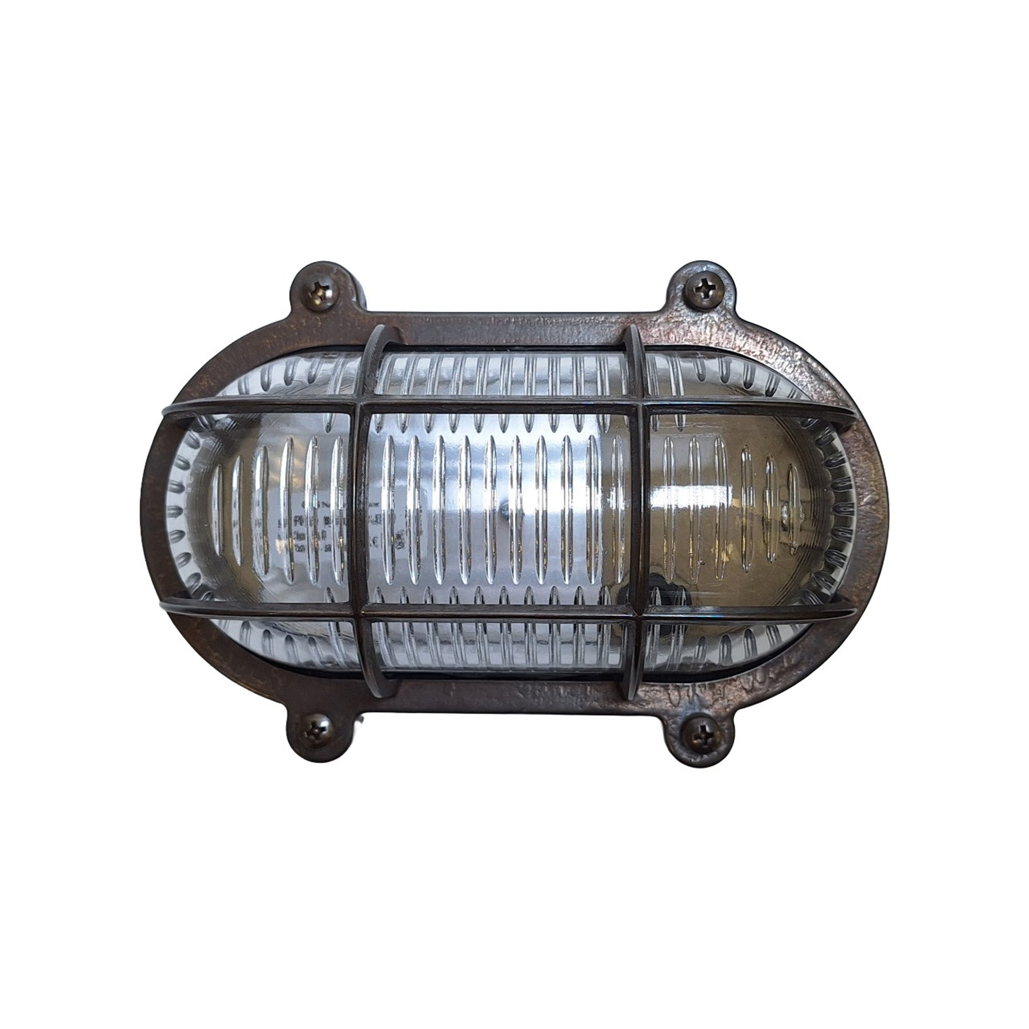 Navigator Merchant Flush Bulkhead Wall Light - Antique Brass