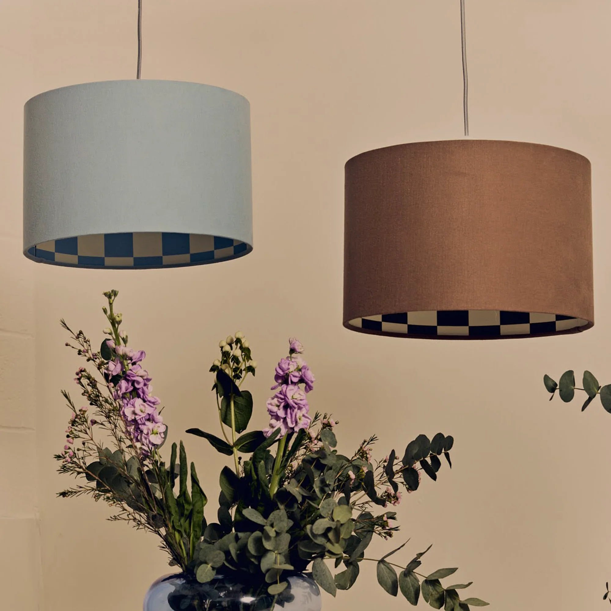houseof. Checkered Drum Shade - Bark