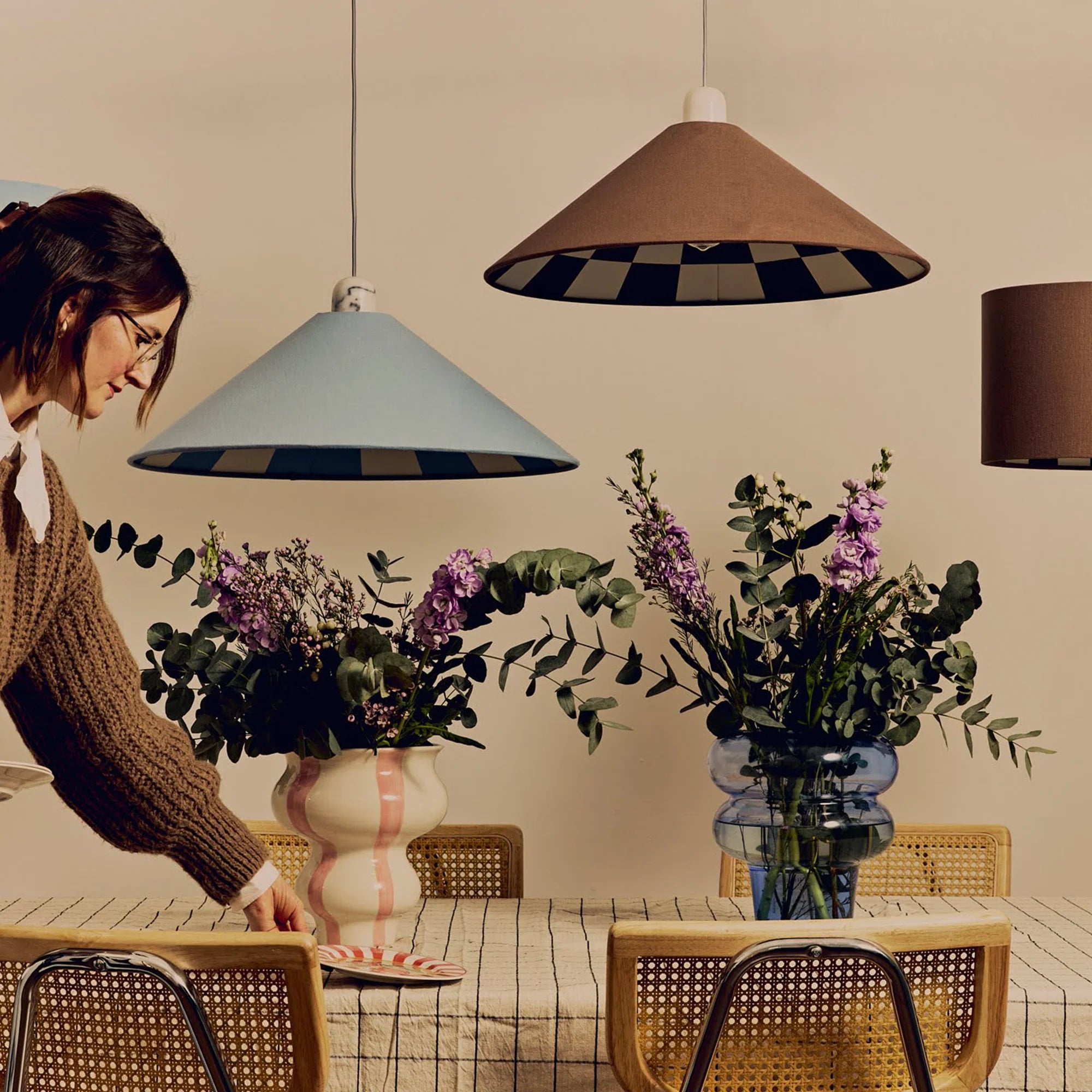houseof. Checkered Cone Shade  - Damson