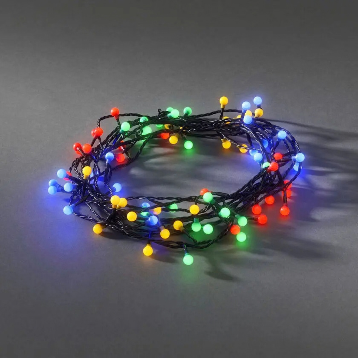 Konstsmide Christmas 6.32m Cherry Light Set - 80 LED - Multicolour - Dimmable - Clearance