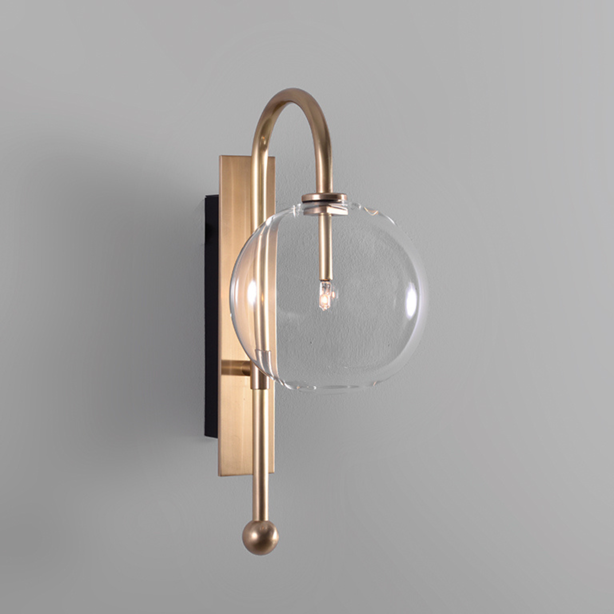 Schwung Naples Single Wall Sconce Light - Transparent Glass