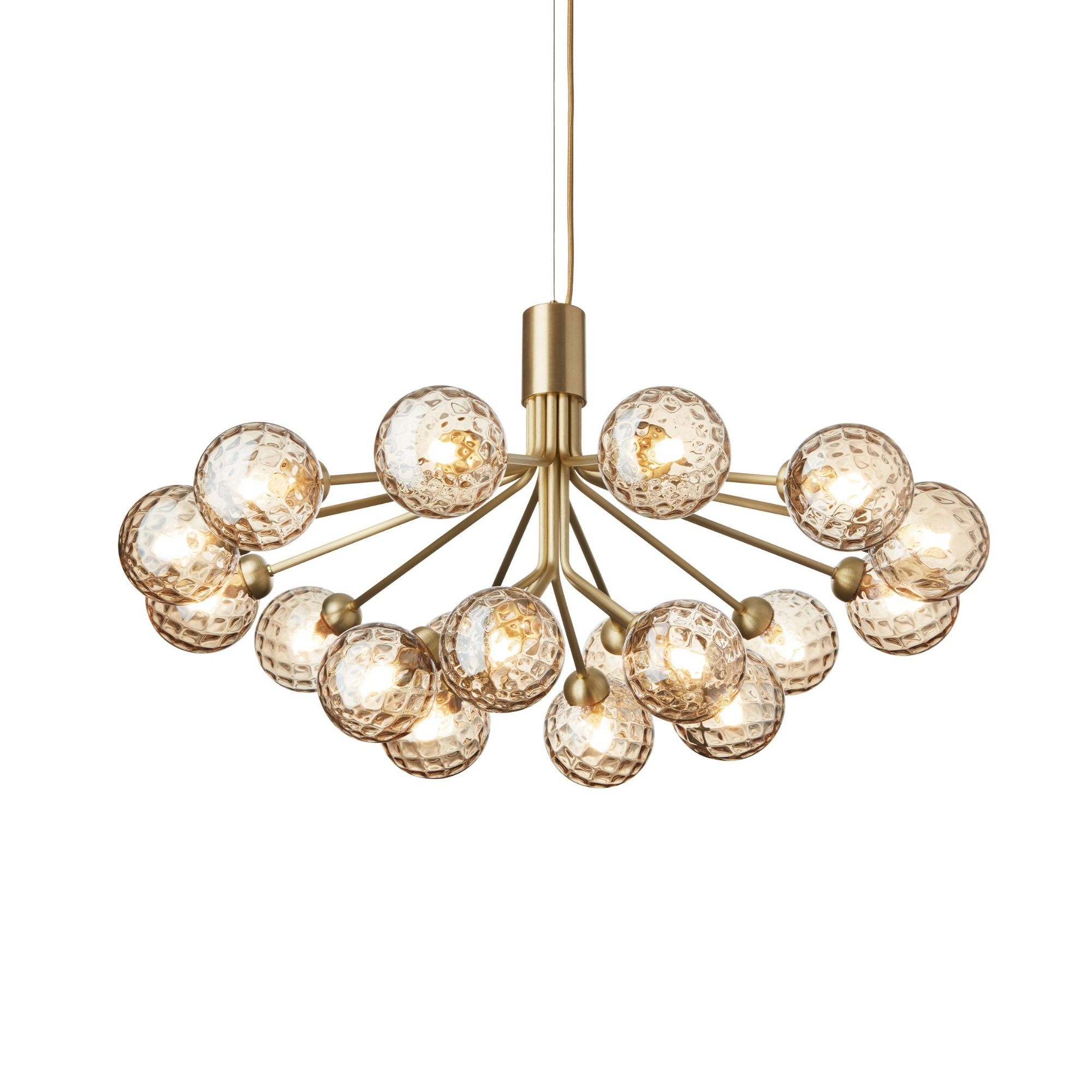 Nuura Apiales 18 Light Chandelier - Brushed Brass & Optic Gold Glass