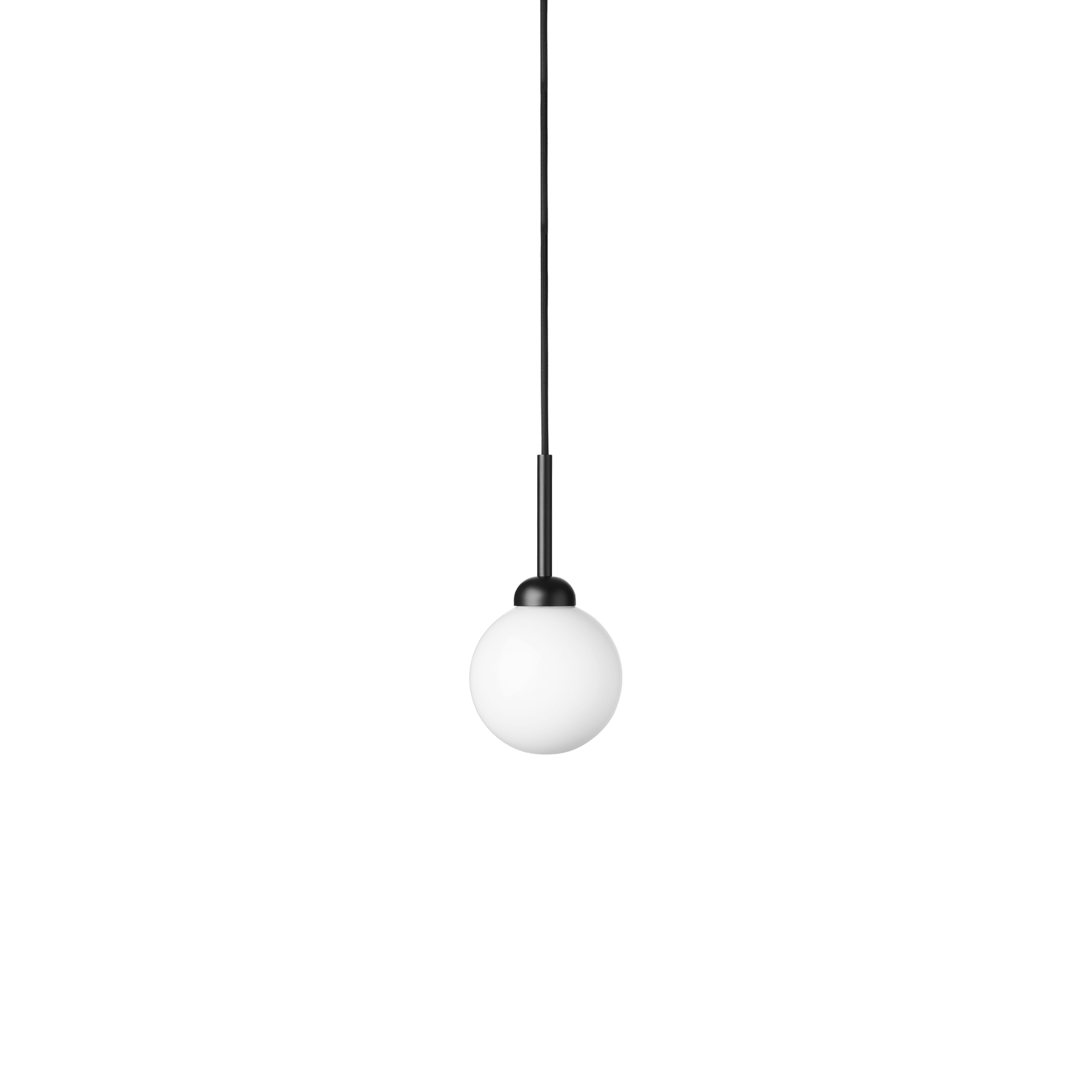 Nuura Apiales 1 Light Pendant - Satin Black & Opal Glass