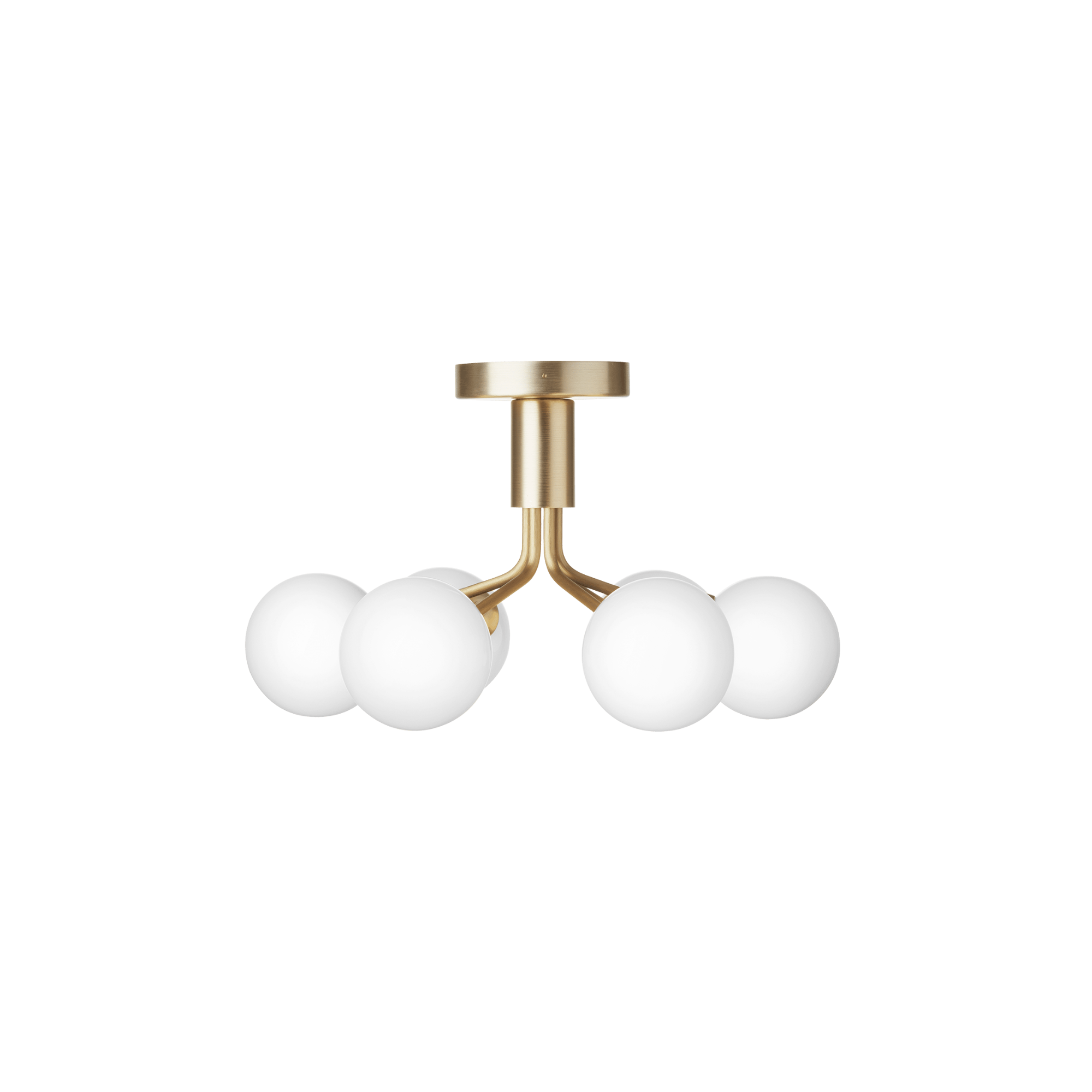 Nuura Apiales 6 Light Ceiling Light - Brushed Brass & Opal Glass