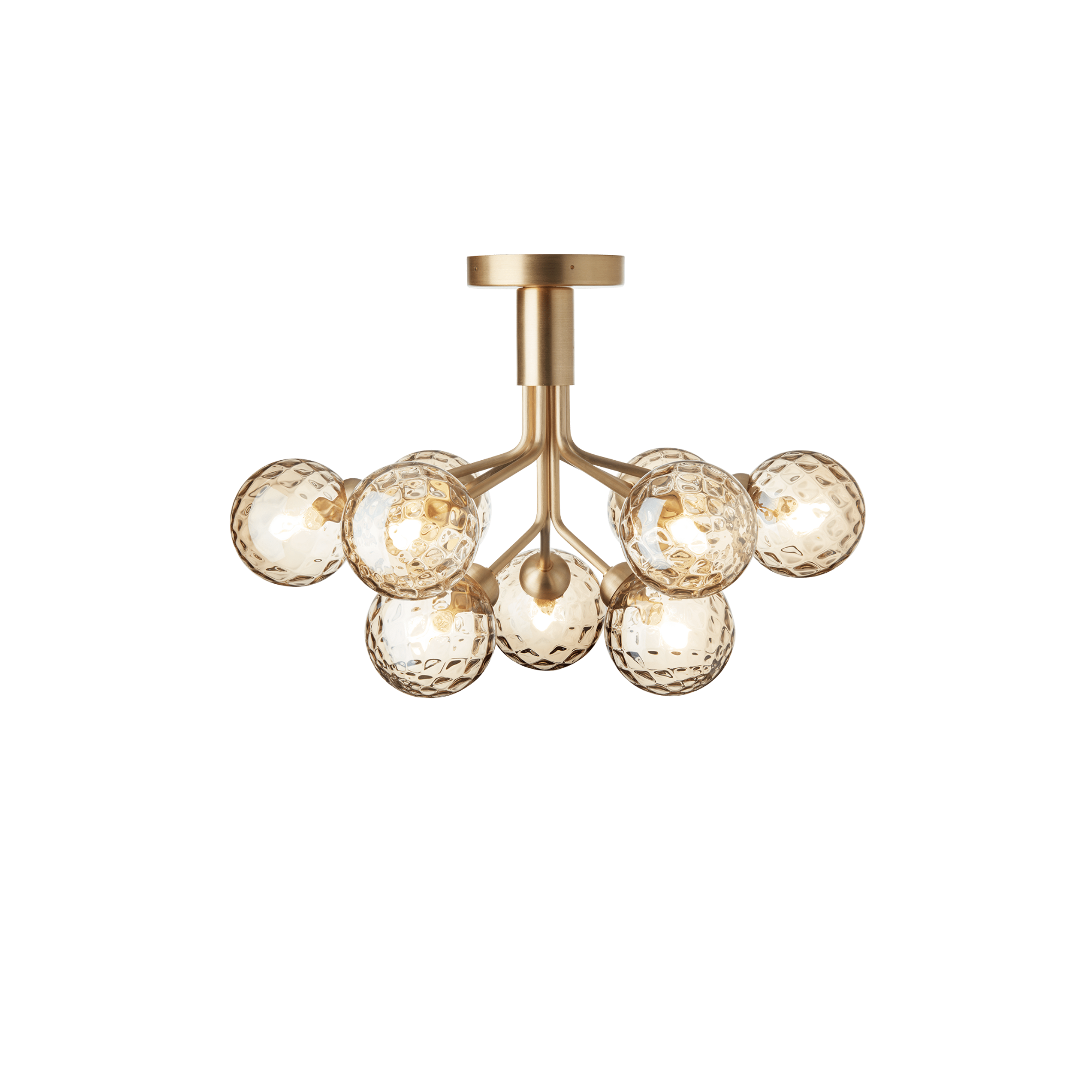 Nuura Apiales 9 Light Ceiling Light - Brushed Brass & Optic Gold Glass