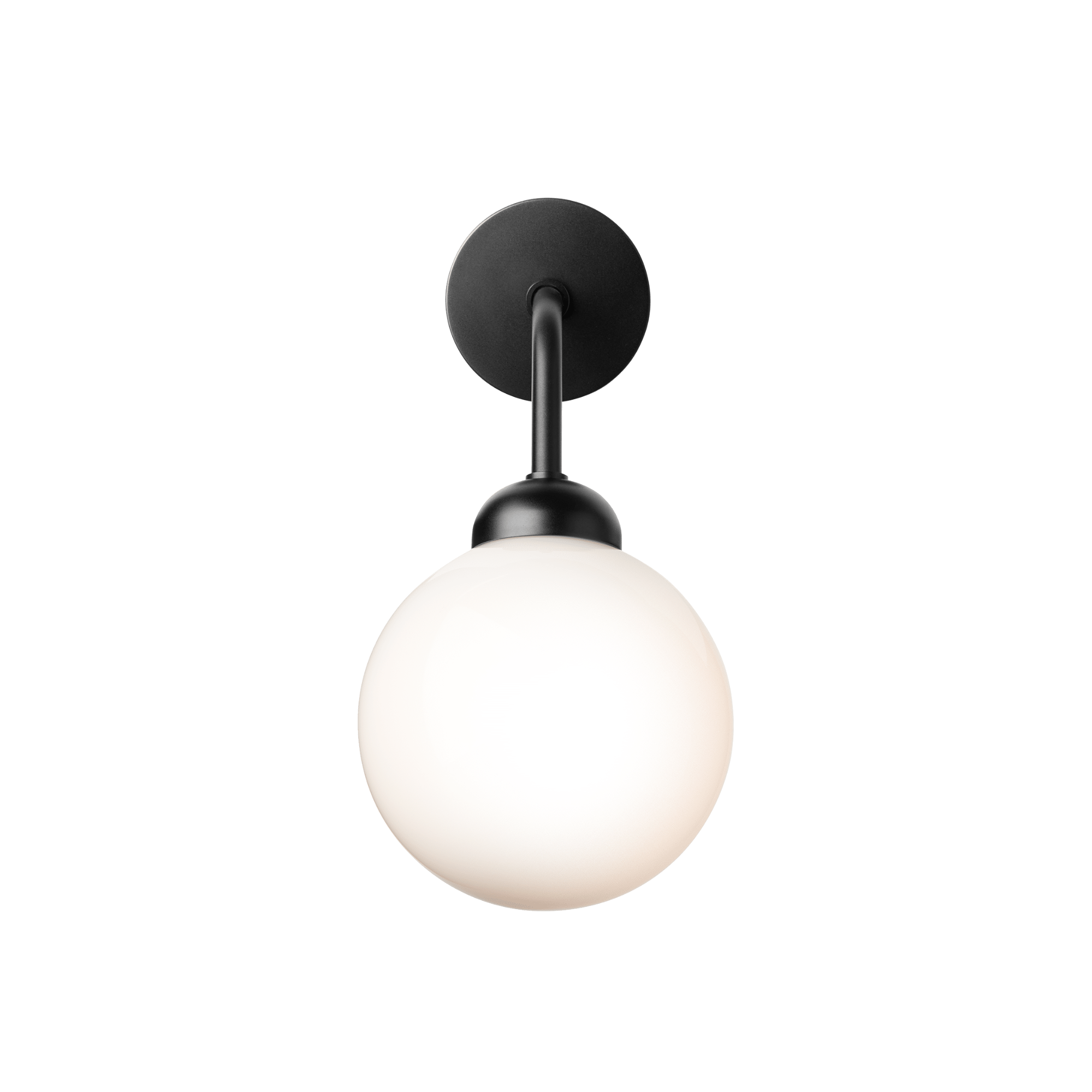 Nuura Apiales Hard-Wired Wall Light - Satin Black & Opal Glass