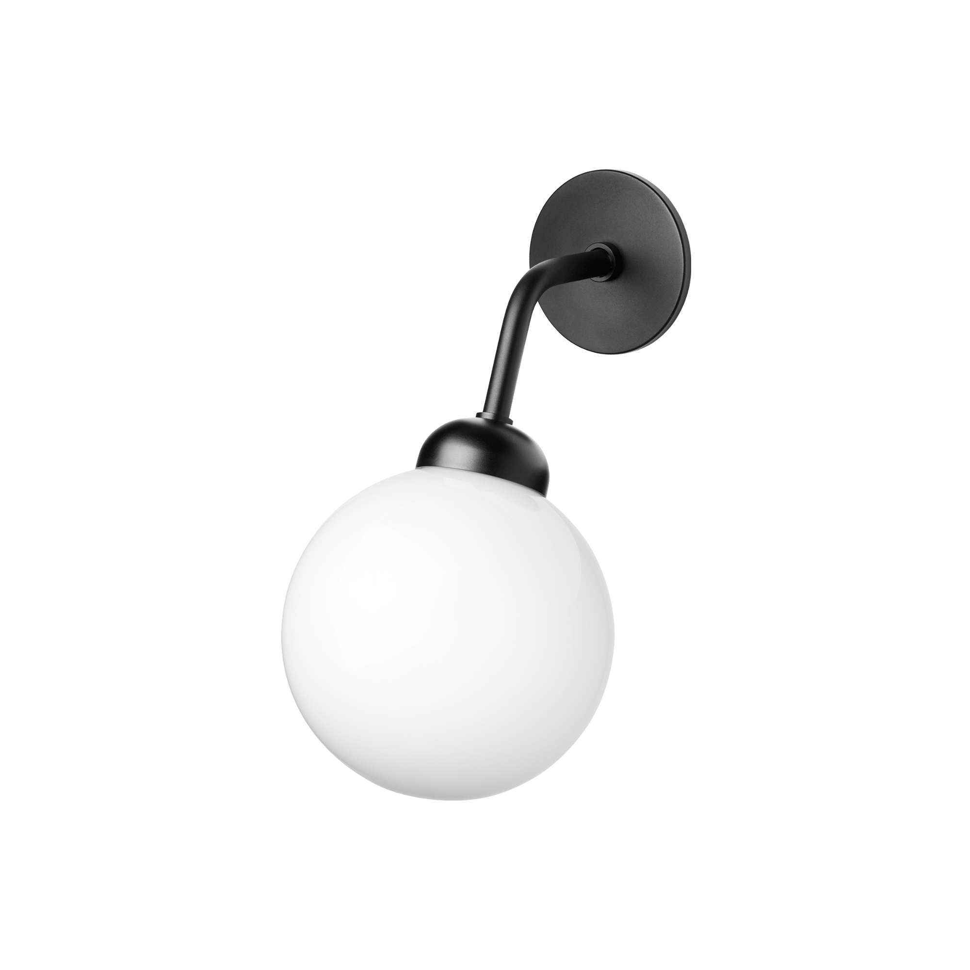 Nuura Apiales Hard-Wired Wall Light - Satin Black & Opal Glass