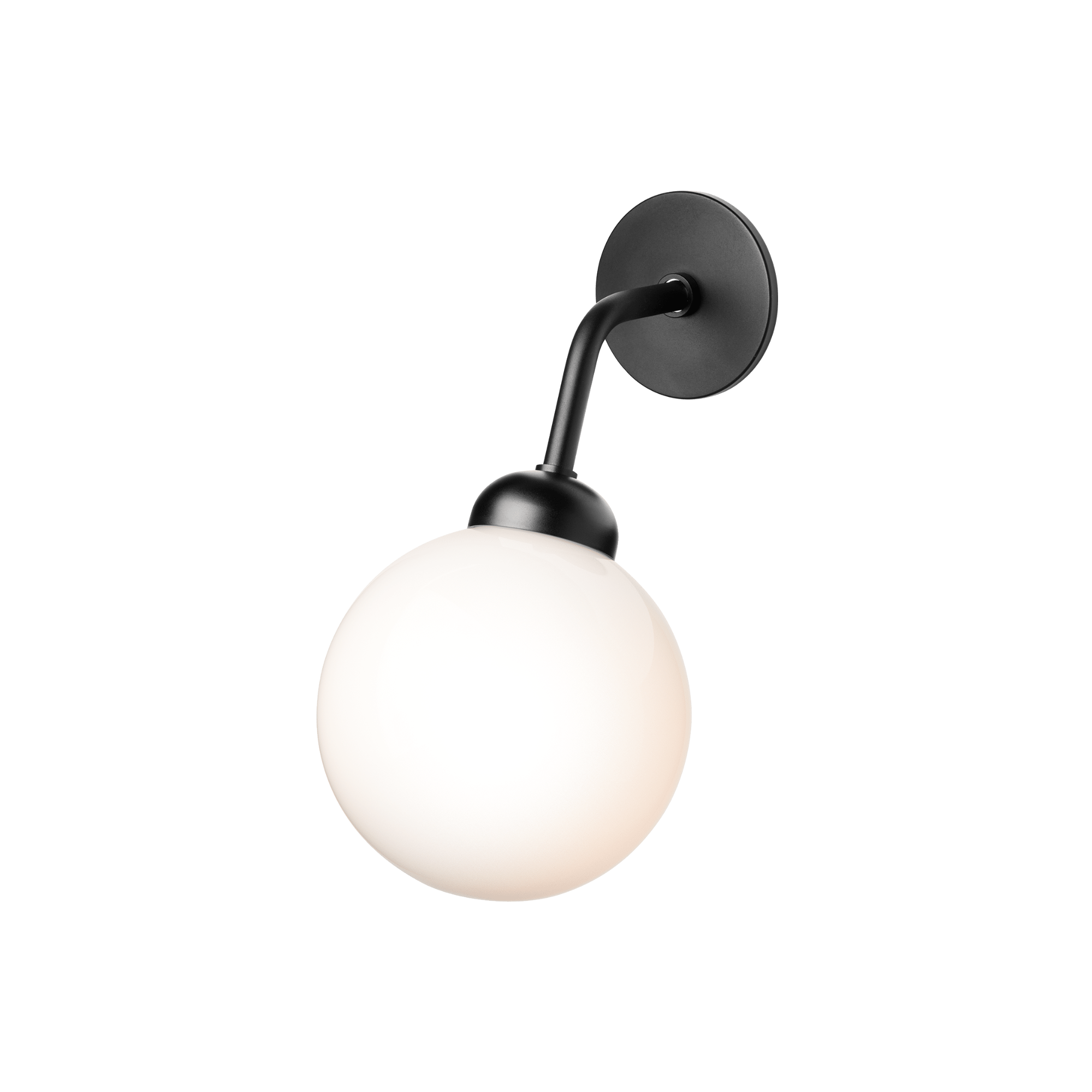 Nuura Apiales Hard-Wired Wall Light - Satin Black & Opal Glass