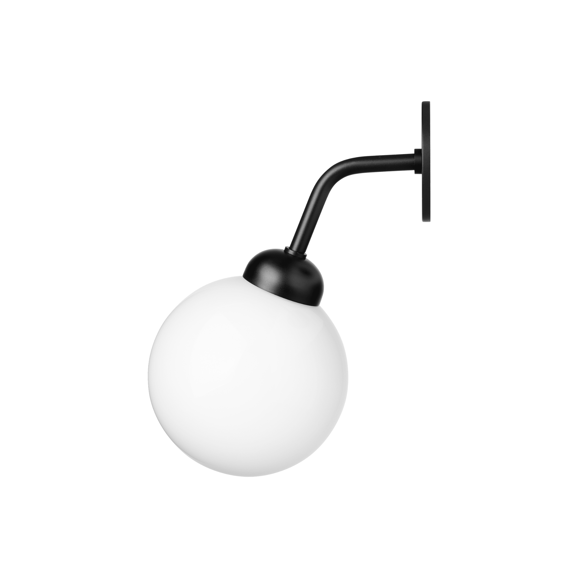Nuura Apiales Hard-Wired Wall Light - Satin Black & Opal Glass