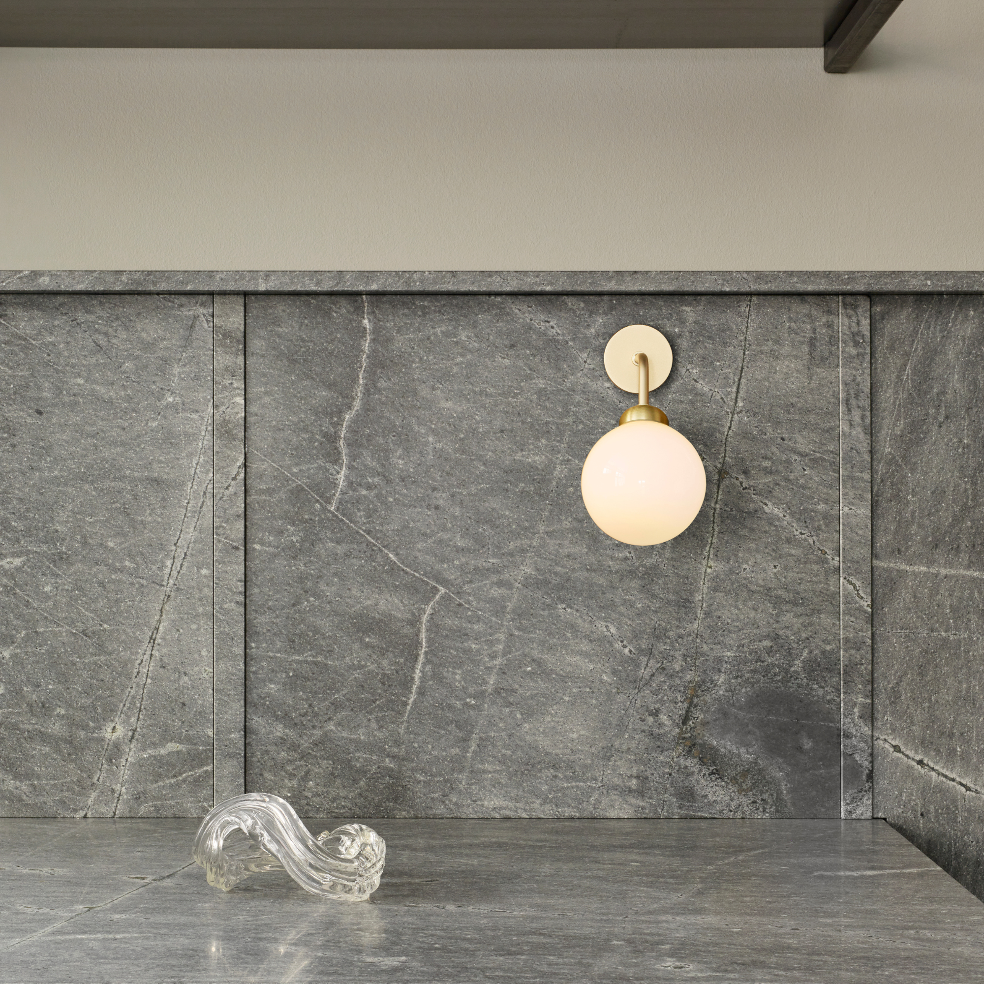 Nuura Apiales Wall Light - Brushed Brass & Opal Glass