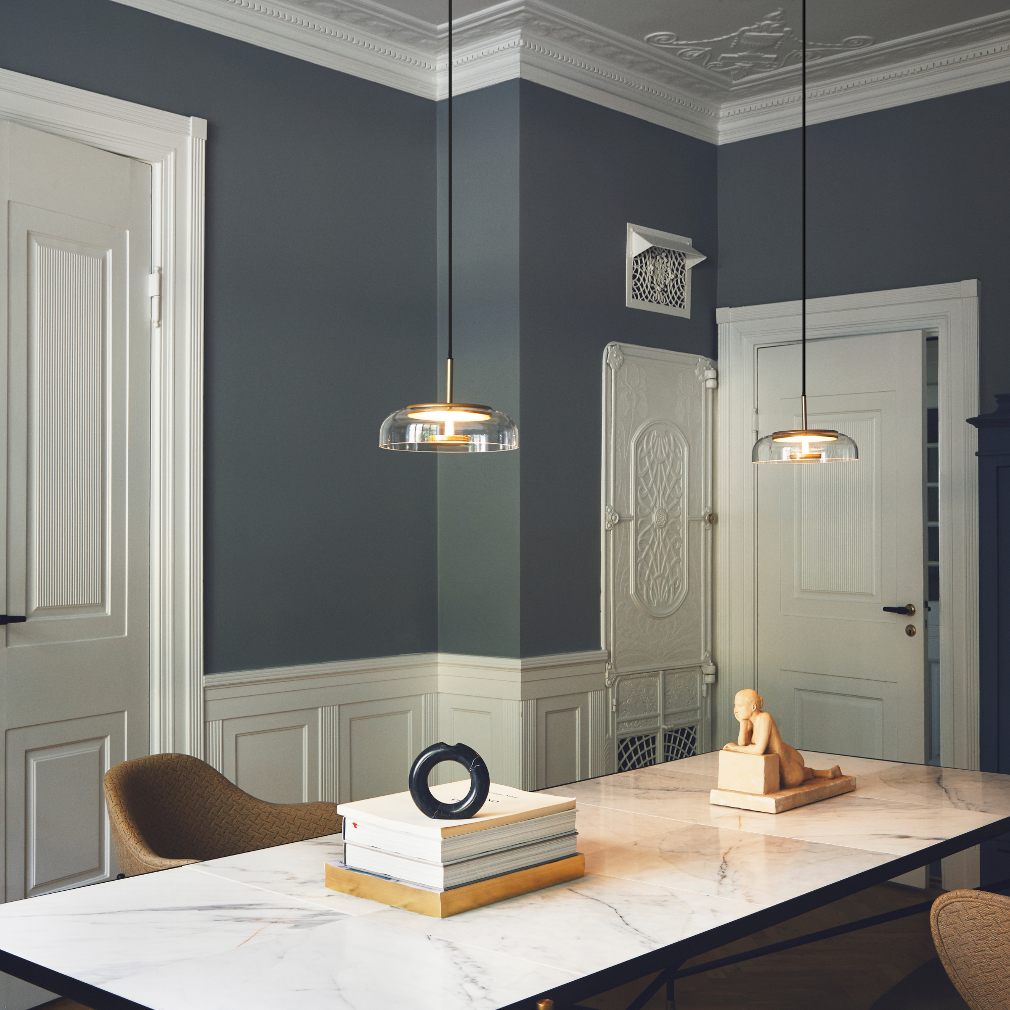 Nuura Blossi 1 Light Pendant - Nordic Gold & Clear Glass