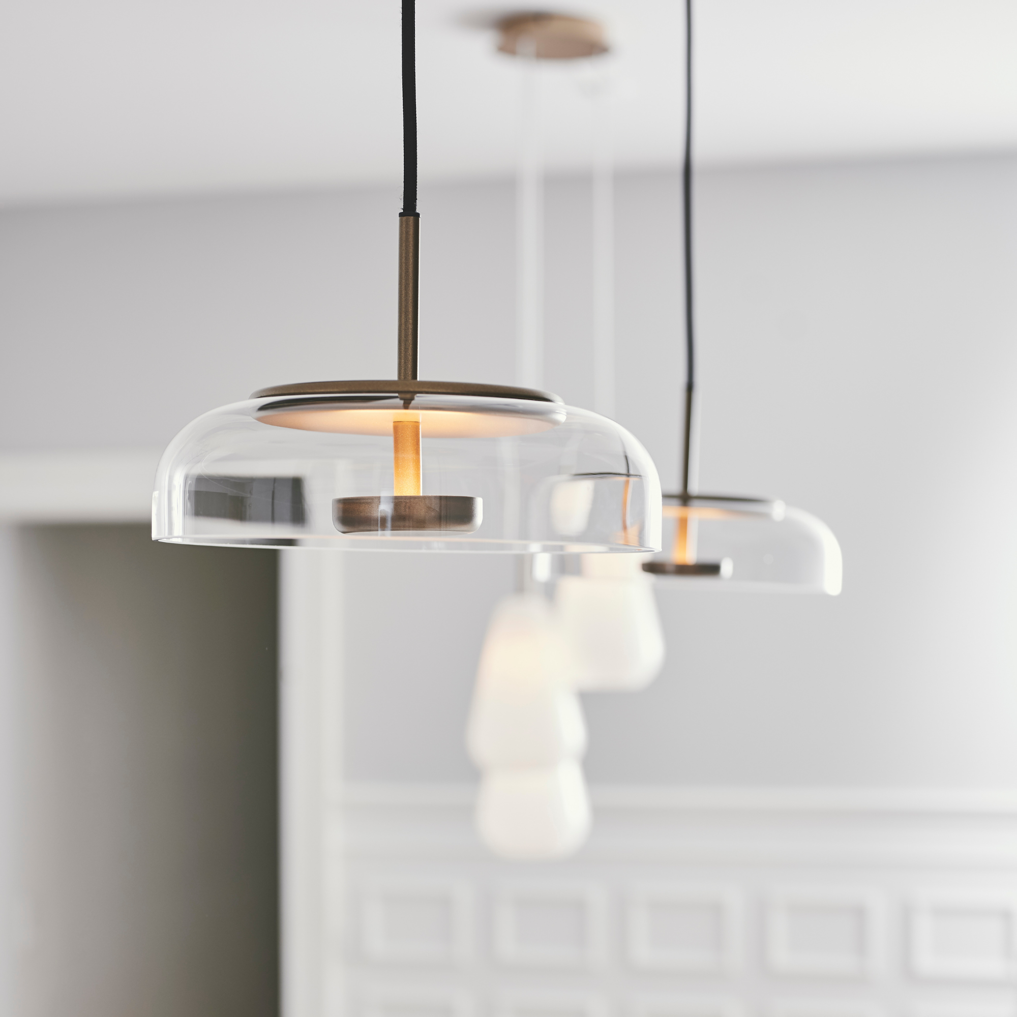 Nuura Blossi 1 Light Pendant - Nordic Gold & Clear Glass