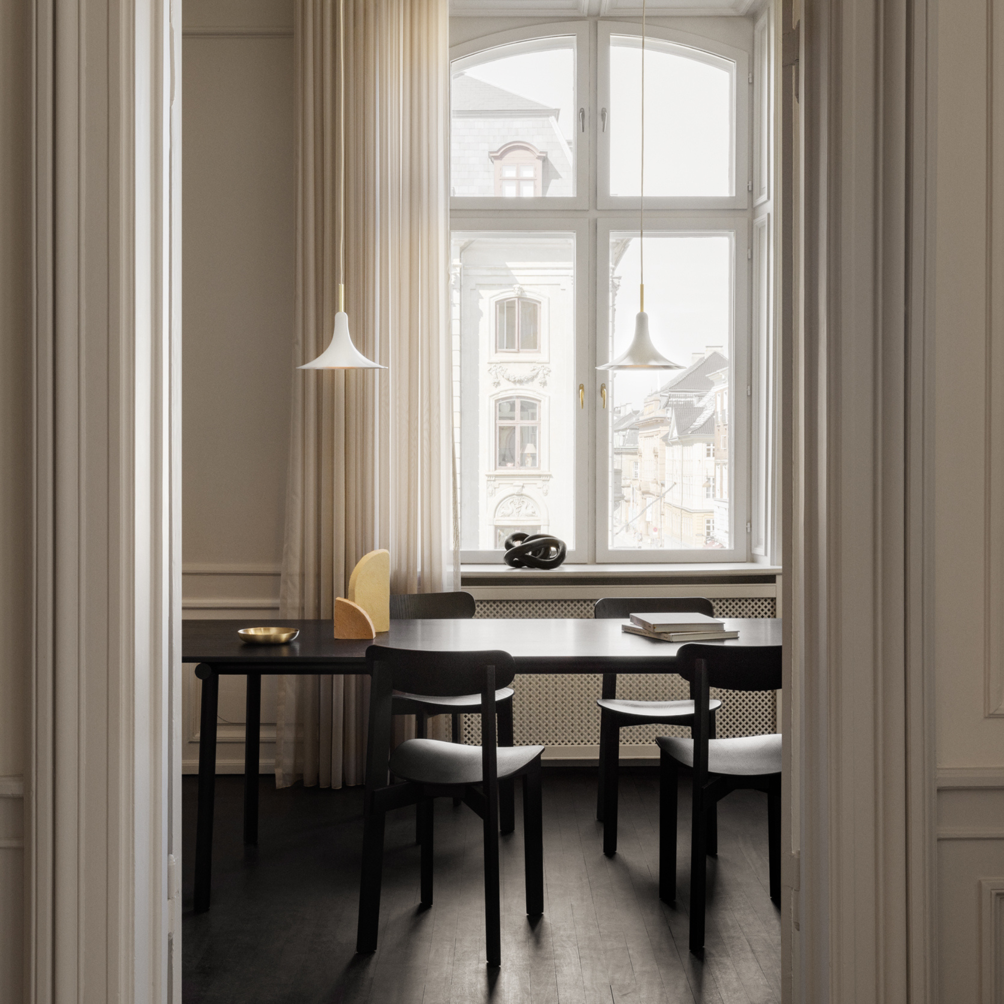 Nuura Petalii 1 Light Pendant - White & Polished Brass