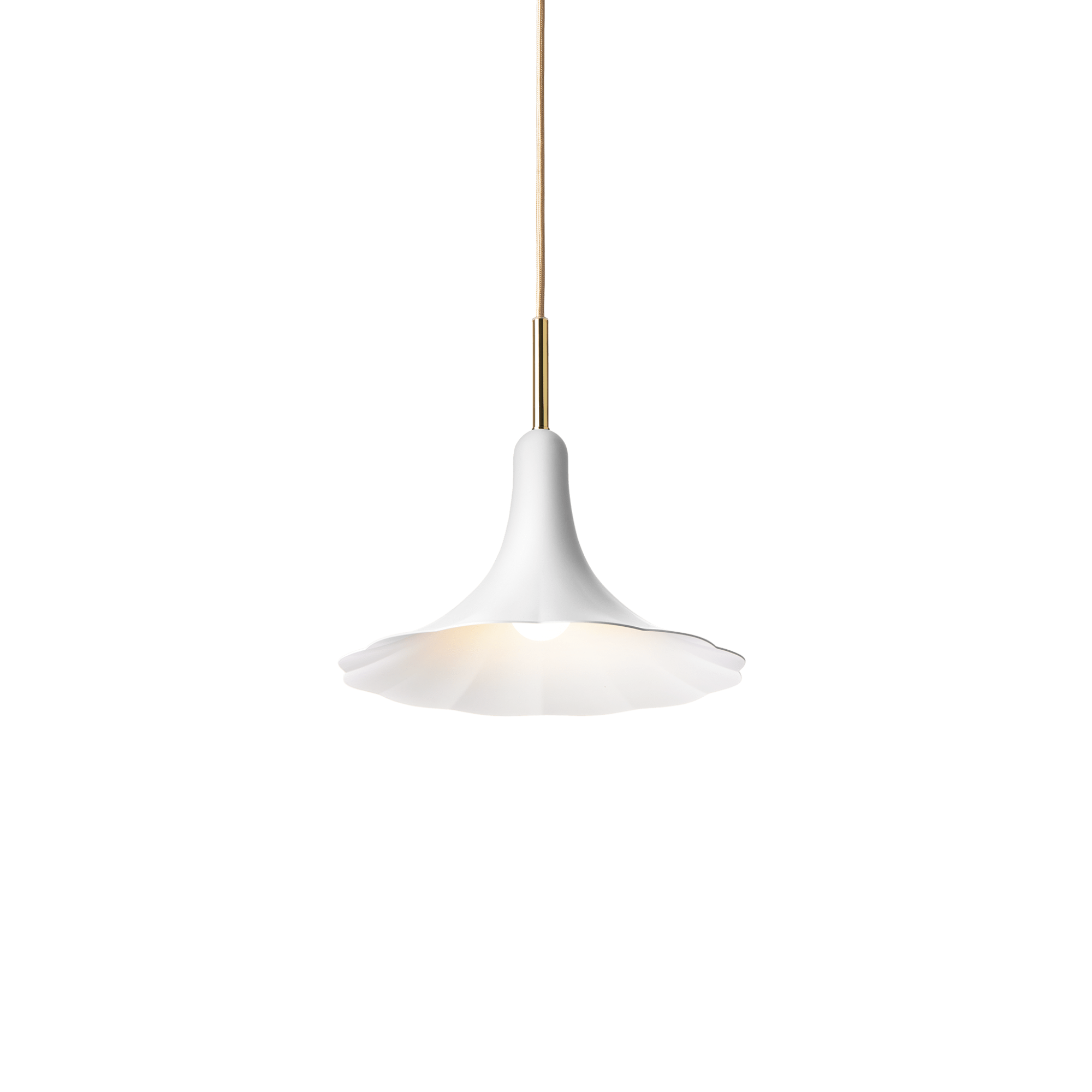 Nuura Petalii 1 Light Pendant - White & Polished Brass