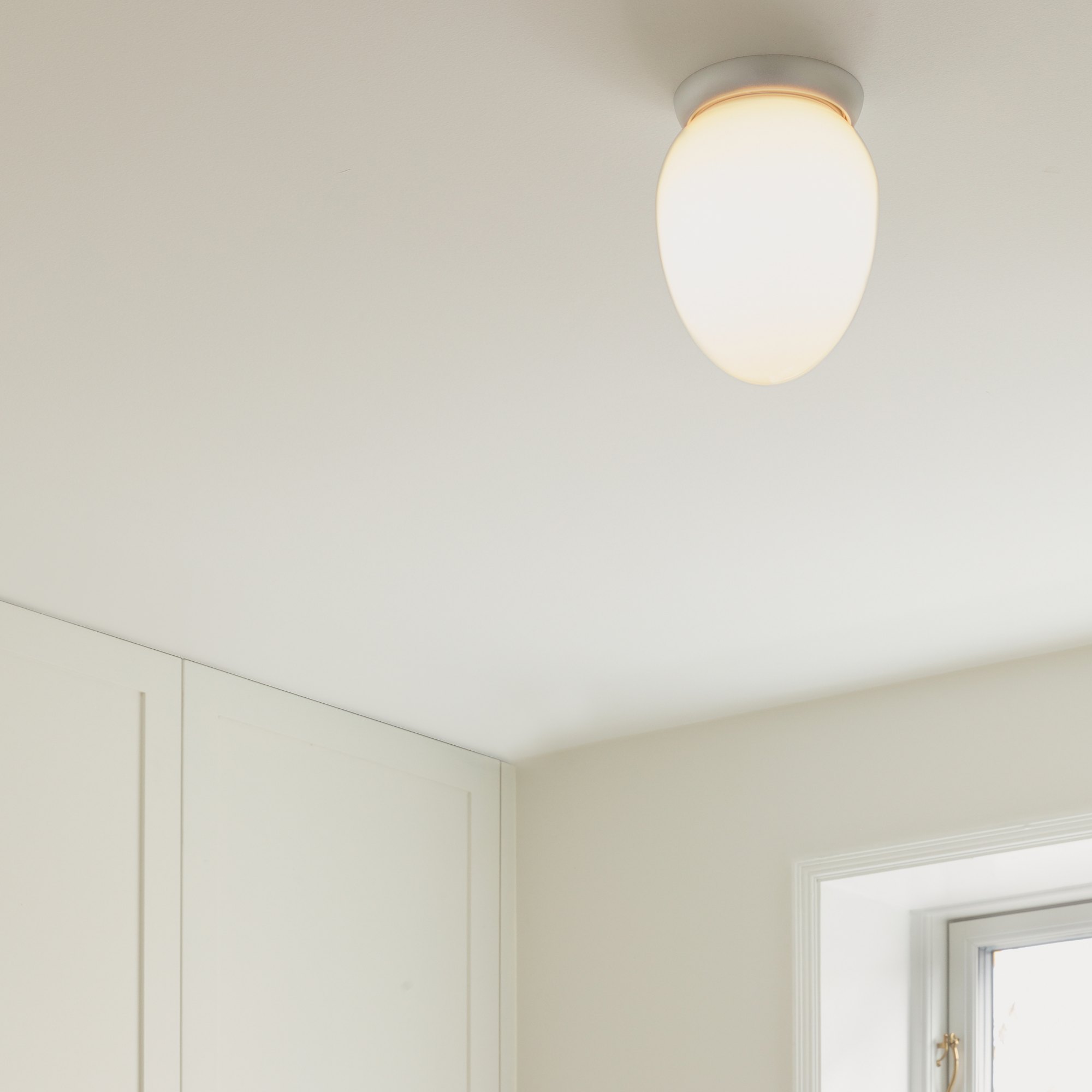 Nuura Rizzatto 171 Flush Light - Satin Silver & Opal Glass