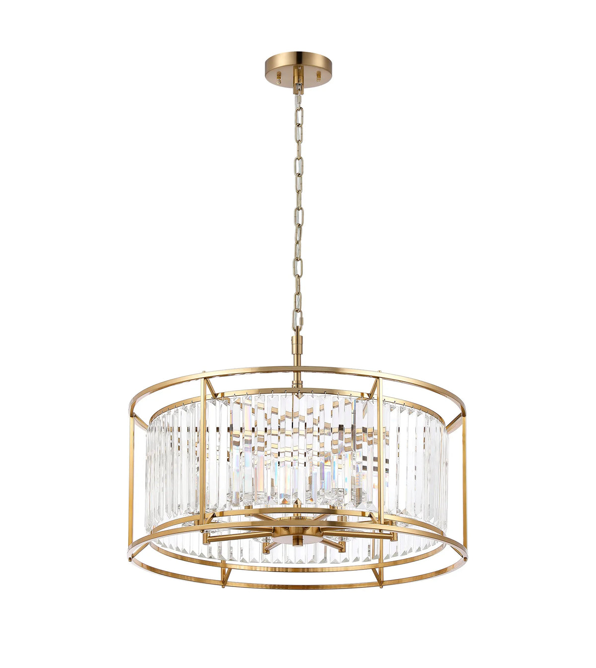 Fabula Oakhurst IP /Semi Convertible Pendant Light – Gold & Clear Crystal – IP44