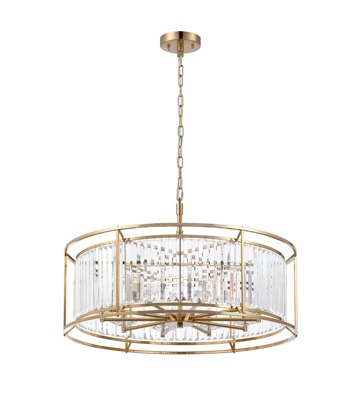 Fabula Oakhurst IP /Semi Convertible Pendant Light – Gold & Clear Crystal – IP44