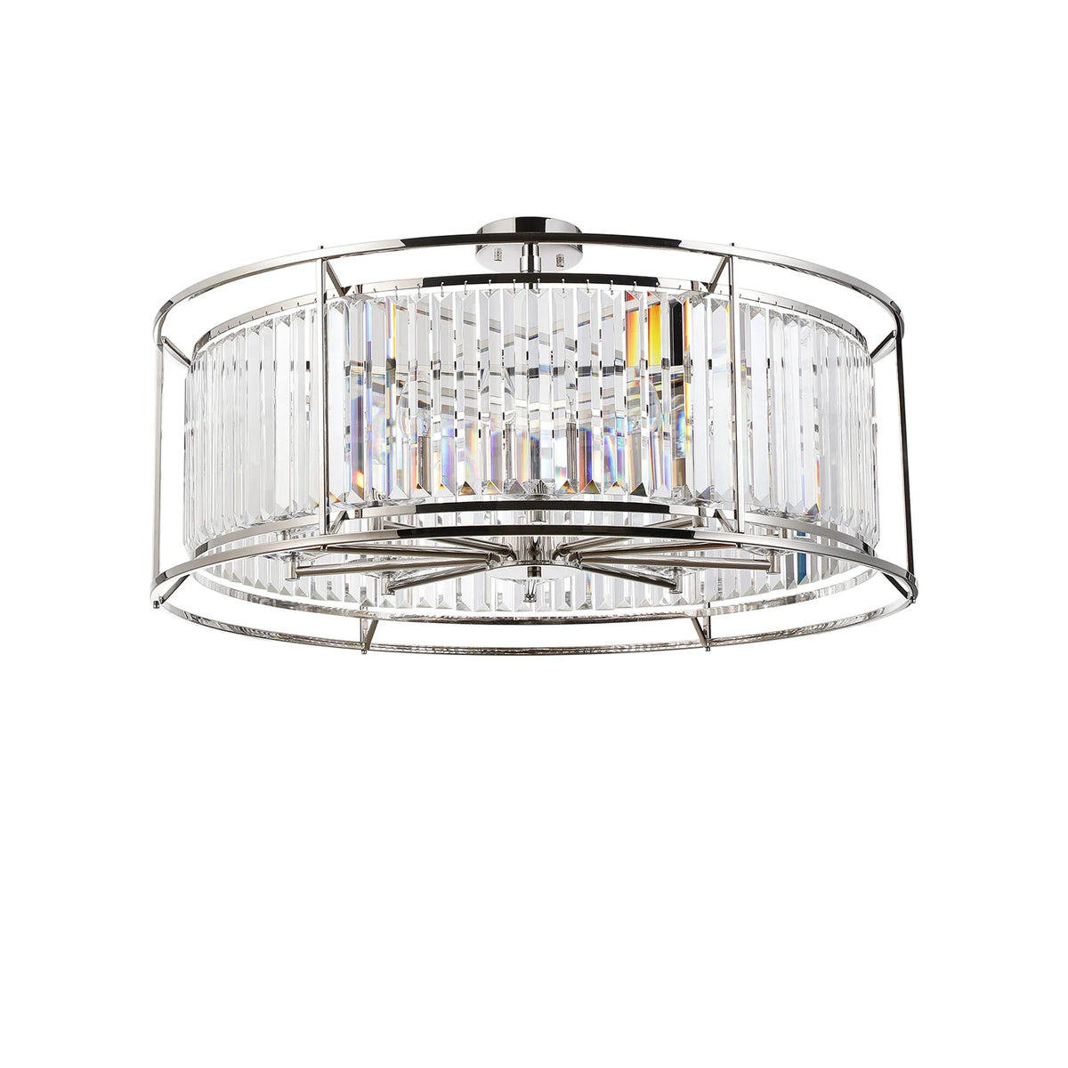Fabula Oakhurst IP /Semi Convertible Pendant Light – Polished Nickel & Clear Crystal – IP44