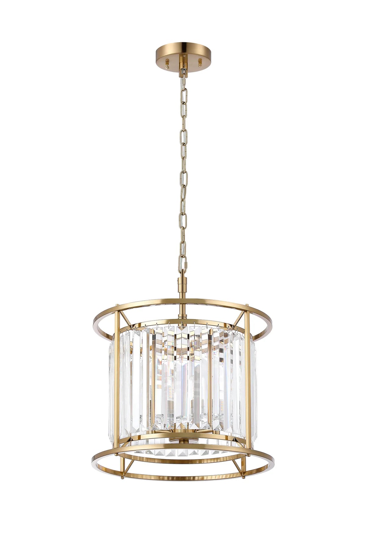 Fabula Oakhurst IP /Semi Convertible Pendant Light – Gold & Clear Crystal – IP44