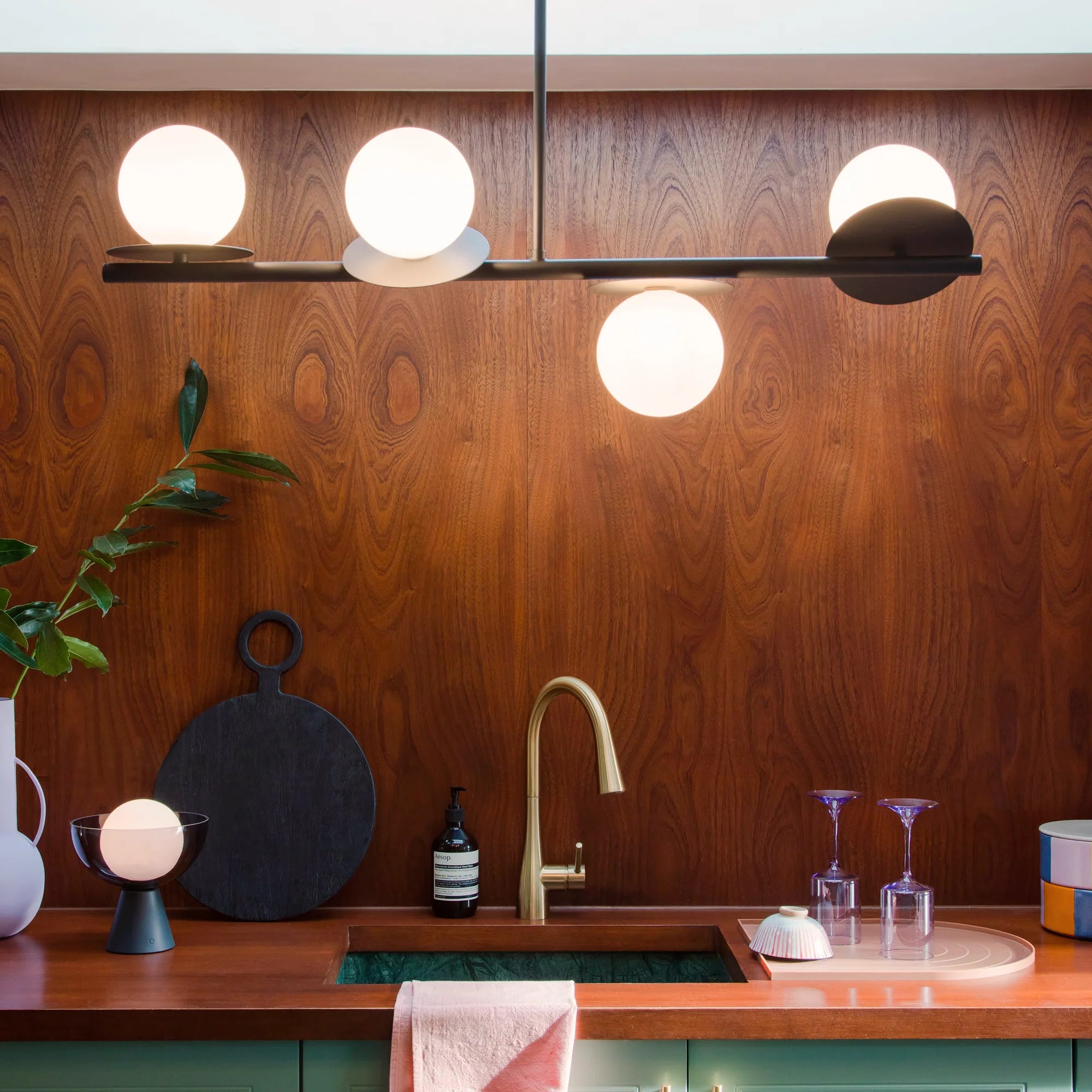 houseof. Opal Disk Ceiling Light IP44 - Brass