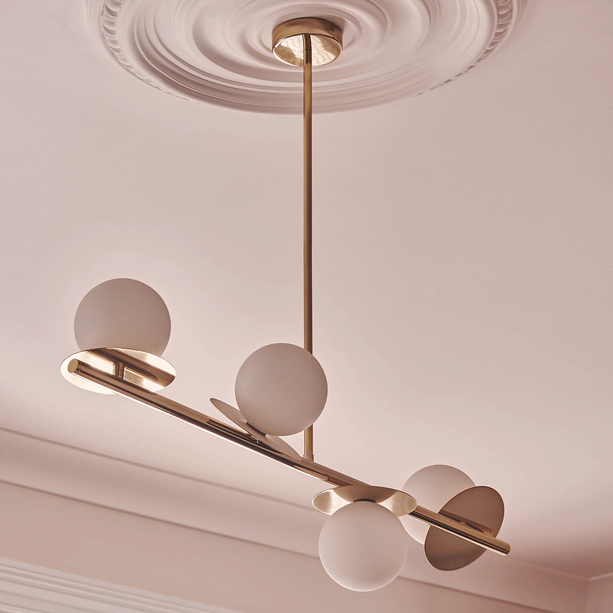 houseof. Opal Disk Ceiling Light IP44 - Brass