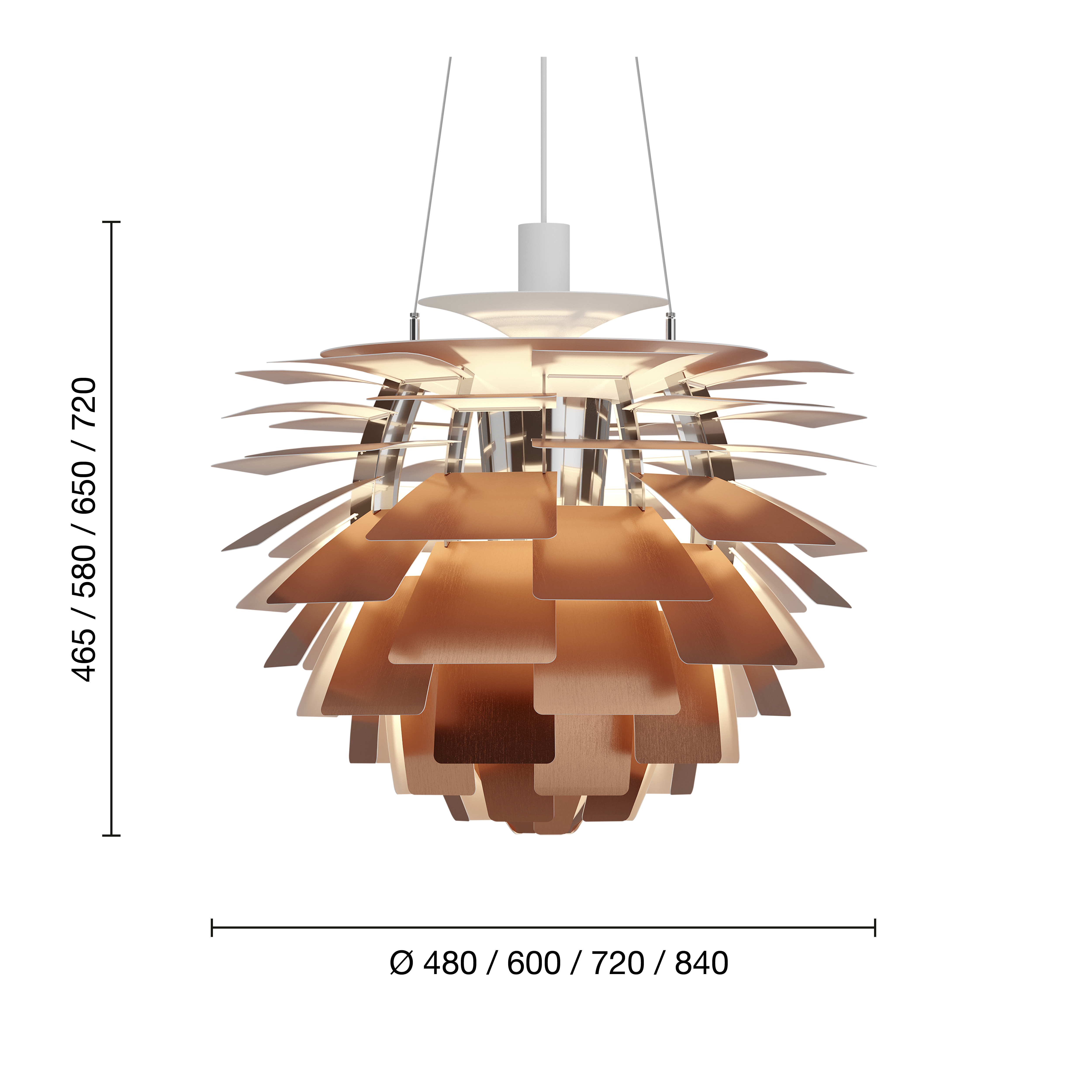 Louis Poulsen PH Artichoke E27 Pendant Light 84cm Diameter - Metallic Collection