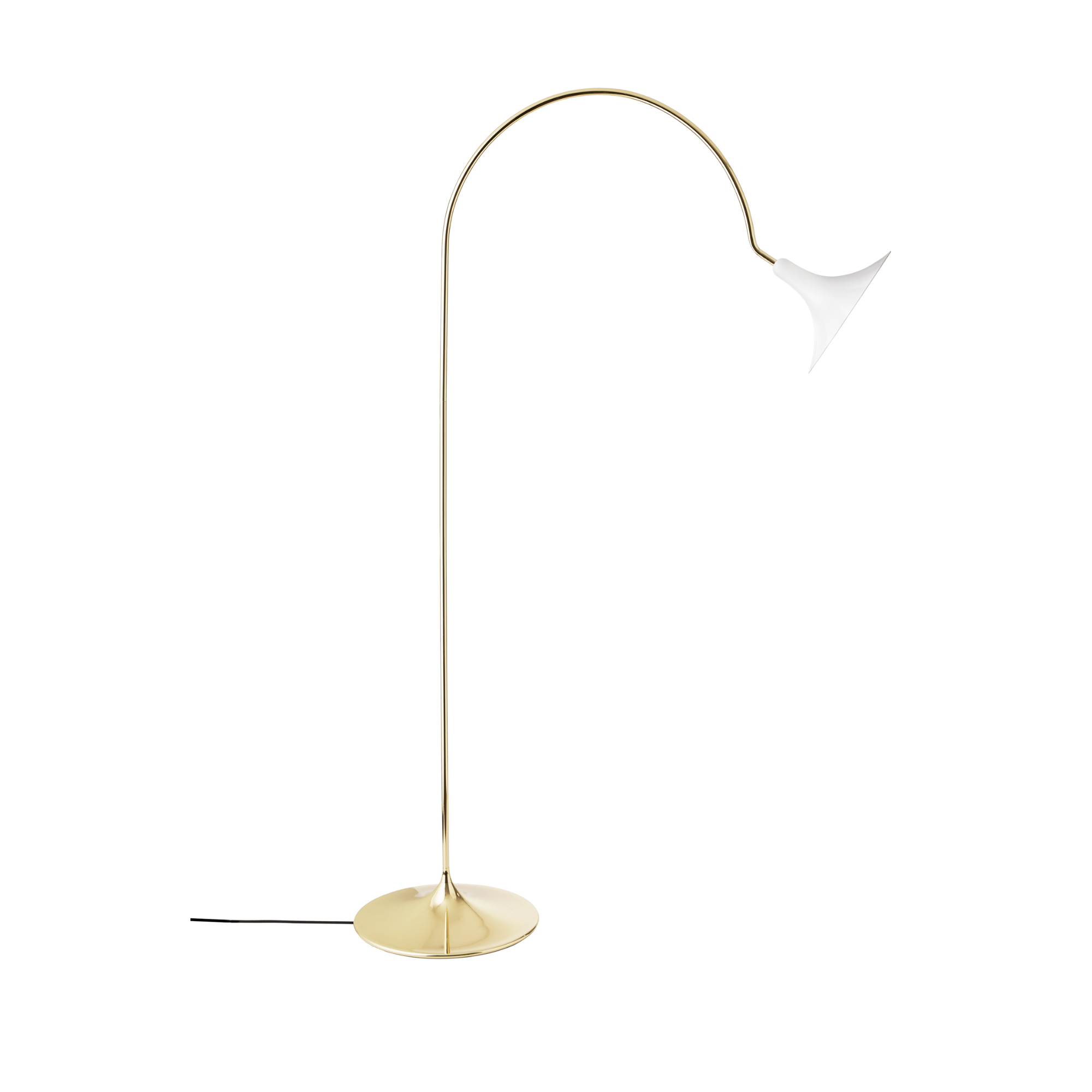 Nuura Petalii 1 Light Floor Lamp - White & Polished Brass