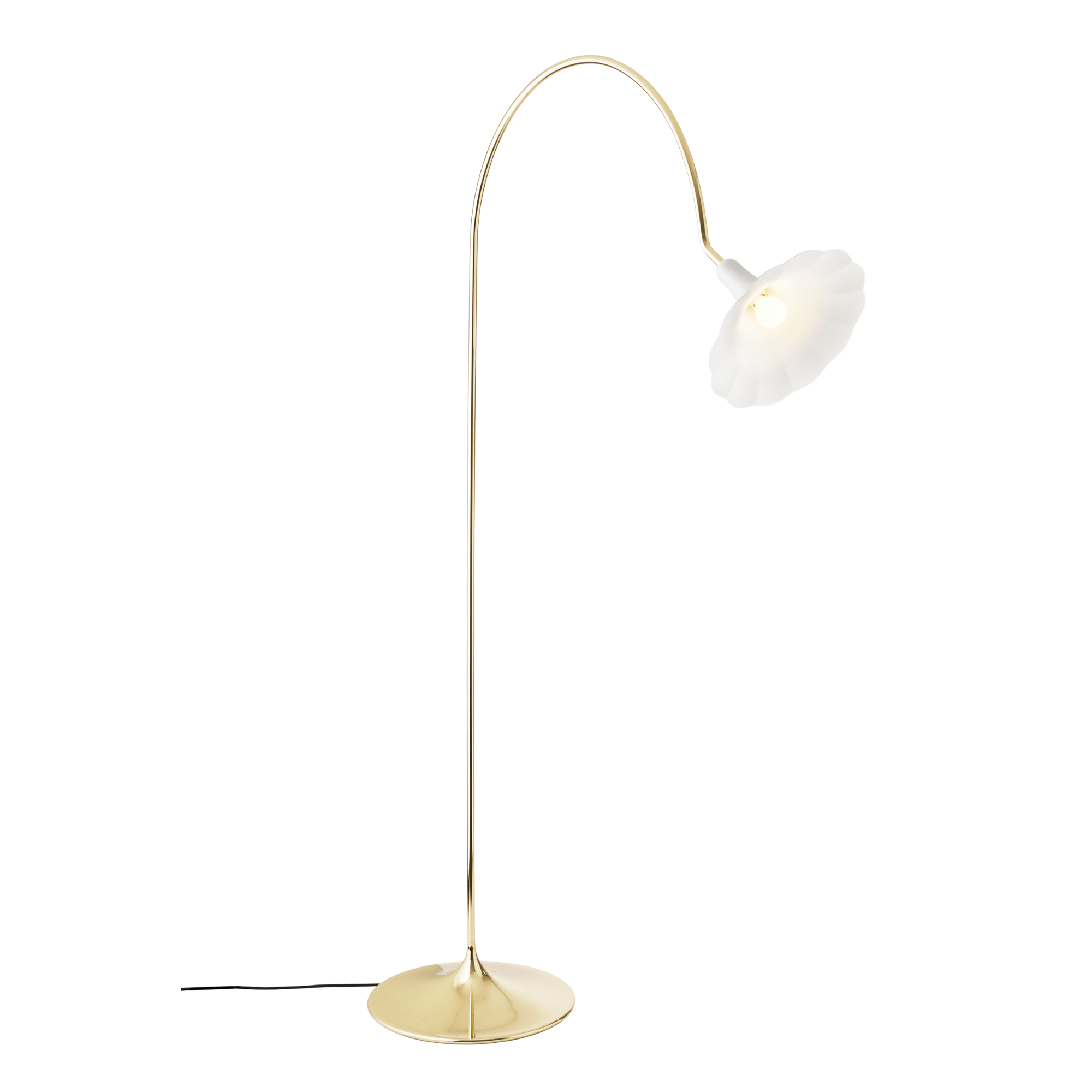 Nuura Petalii 1 Light Floor Lamp - White & Polished Brass